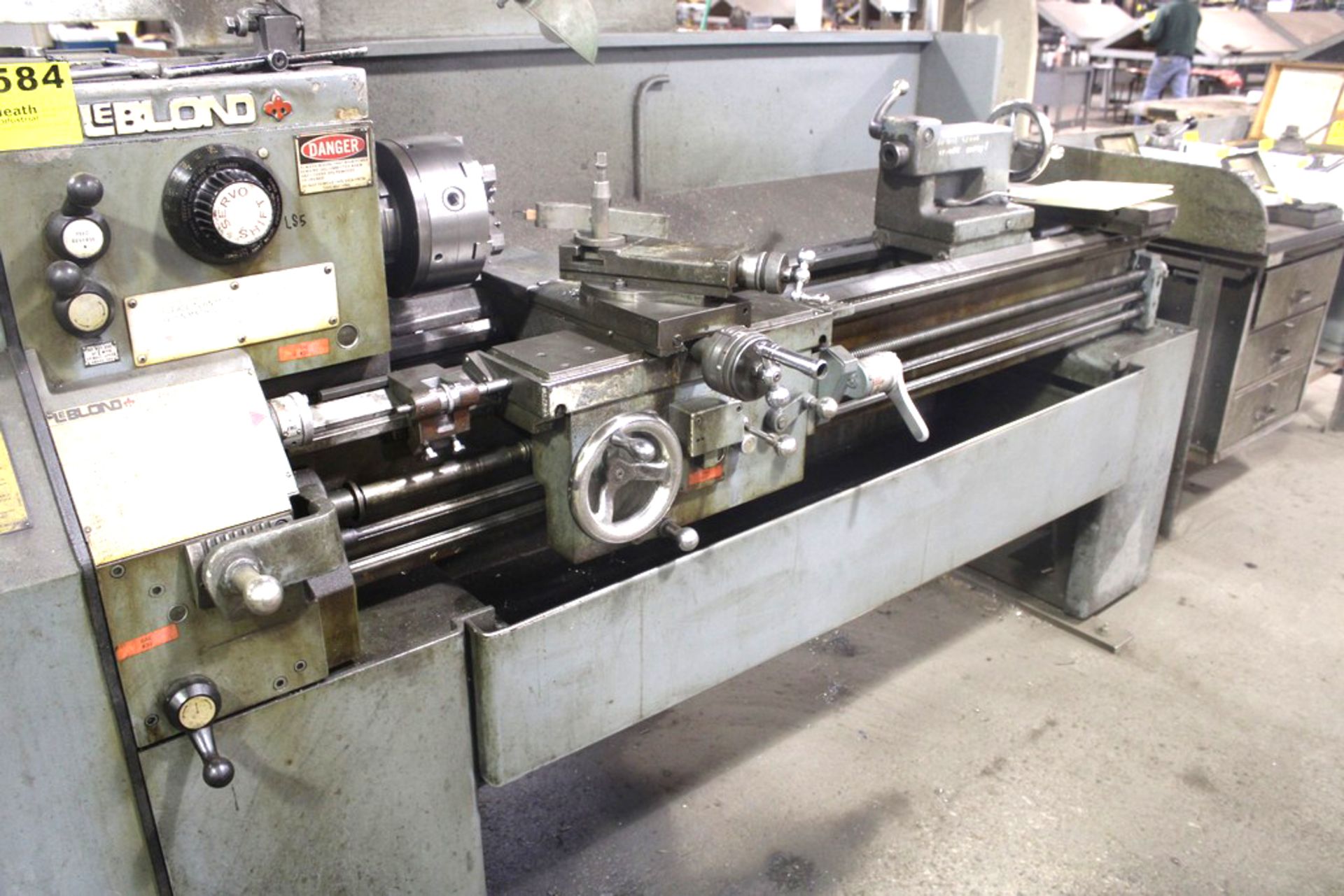 LEBLOND 15”X54” MODEL REGAL TOOLROOM LATHE, S/N 10C407, 1800 RPM SPINDLE, WITH 10” 6 - JAW CHUCK - Image 9 of 9