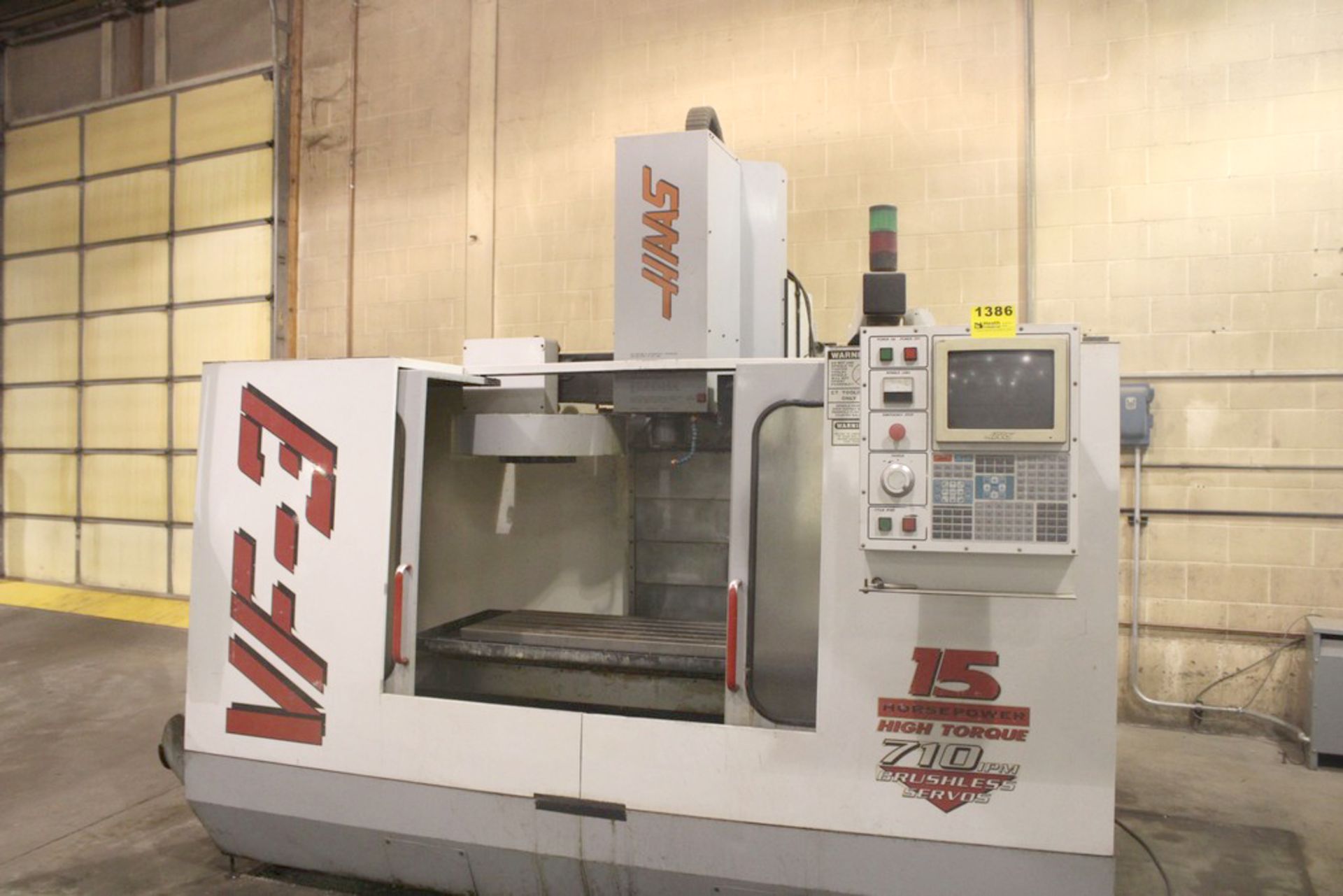 HAAS MODEL VF-3 CNC VERTICAL MACHINING CENTER, S/N 10107 (NEW 1997), 40” X-AXIS TRAVEL, 20” Y-AXIS