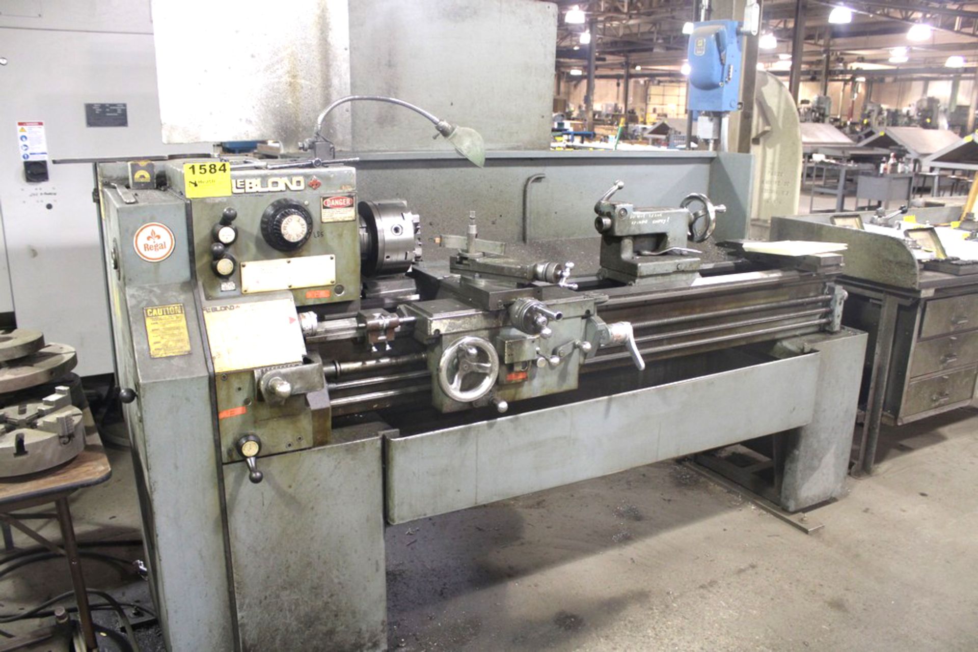 LEBLOND 15”X54” MODEL REGAL TOOLROOM LATHE, S/N 10C407, 1800 RPM SPINDLE, WITH 10” 6 - JAW CHUCK