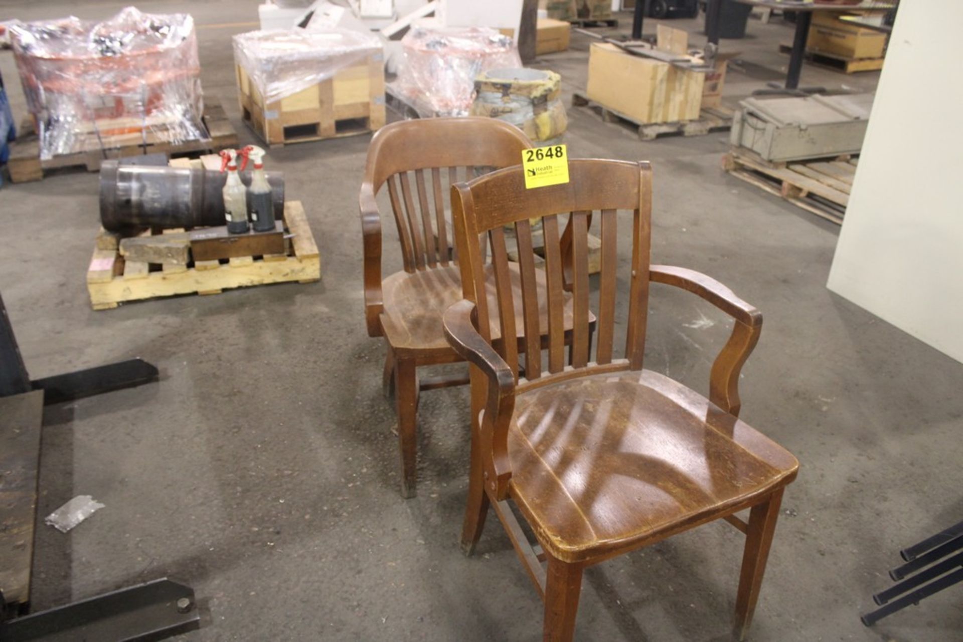 (2) WOOD OFFICE CHAIRS