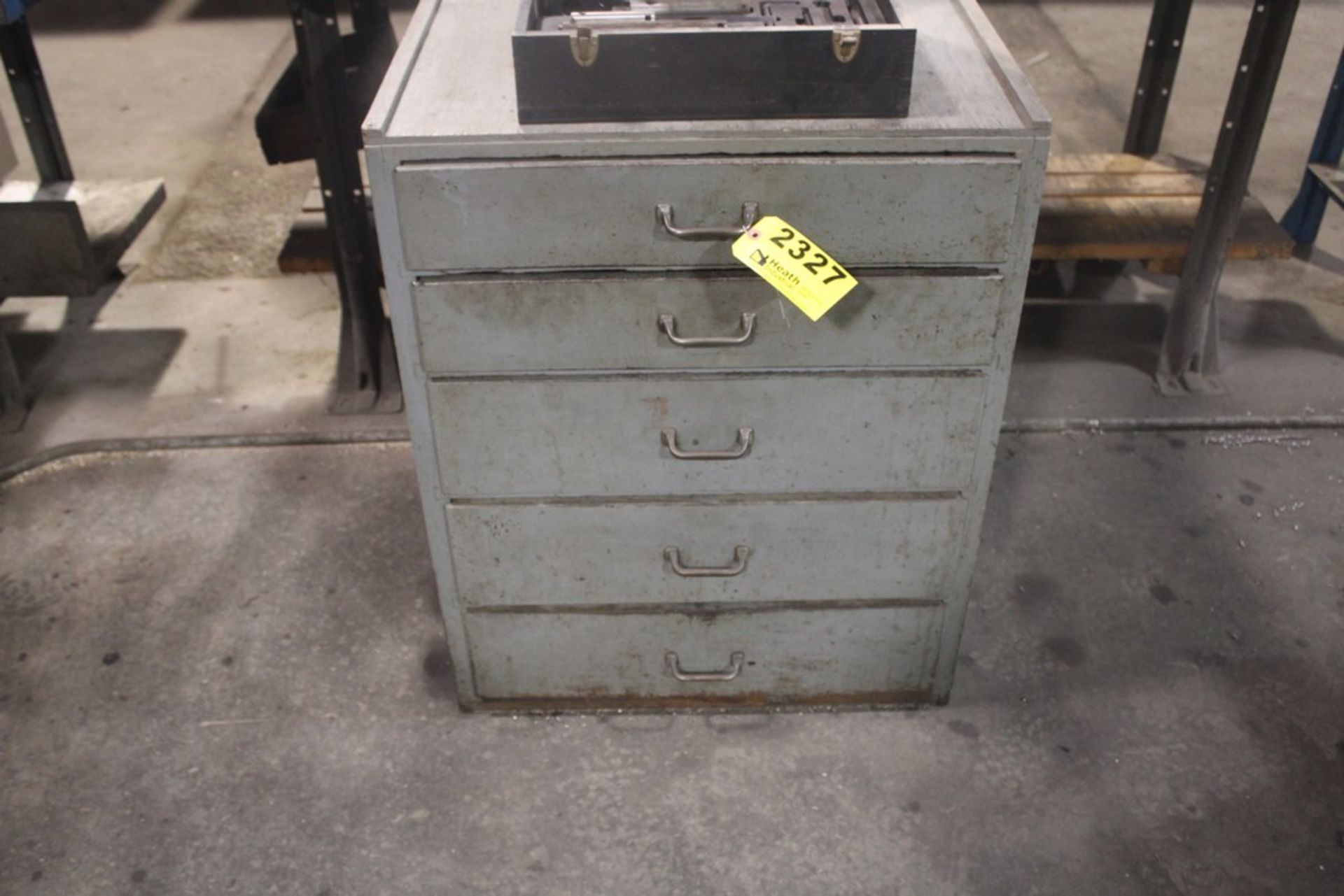 PRATT & WHITNEY TOOL CABINET WITH COLLETS, WRENCHES, HOLD DOWNS