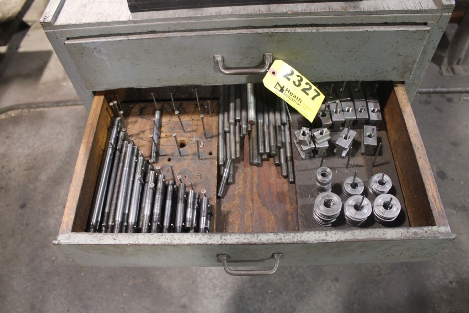 PRATT & WHITNEY TOOL CABINET WITH COLLETS, WRENCHES, HOLD DOWNS - Image 3 of 3