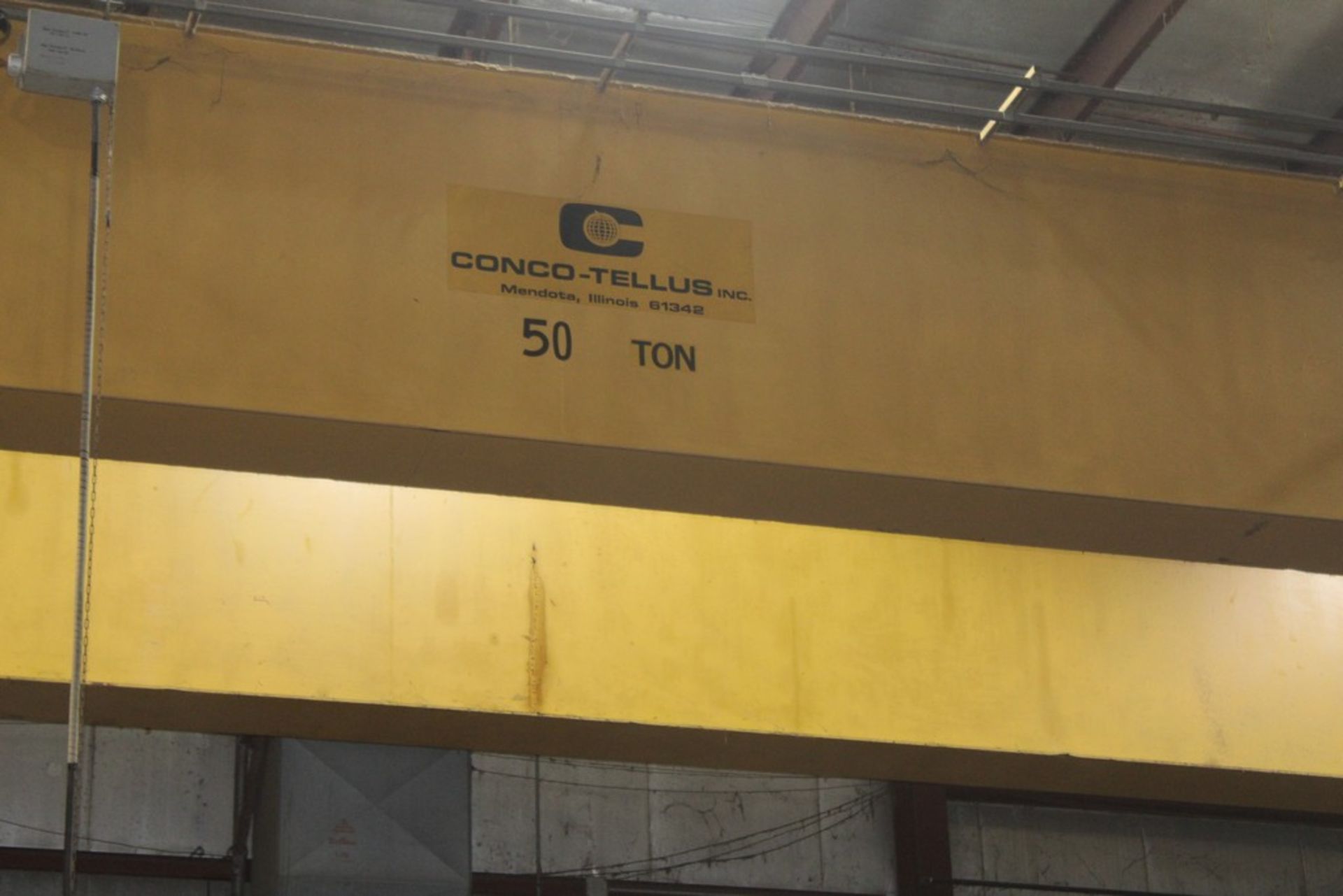 CONCO-TELLUS 50/10 TON X 63.5’ SPAN SERIES K FLOOR OPERATED BRIDGE CRANE, S/N F10213, 50 TON HOIST - - Image 5 of 12