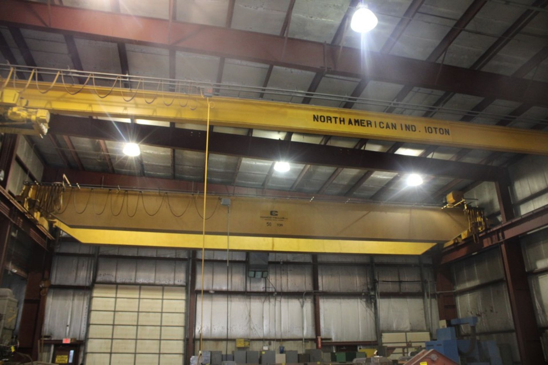 CONCO-TELLUS 50/10 TON X 63.5’ SPAN SERIES K FLOOR OPERATED BRIDGE CRANE, S/N F10213, 50 TON HOIST - - Image 3 of 12