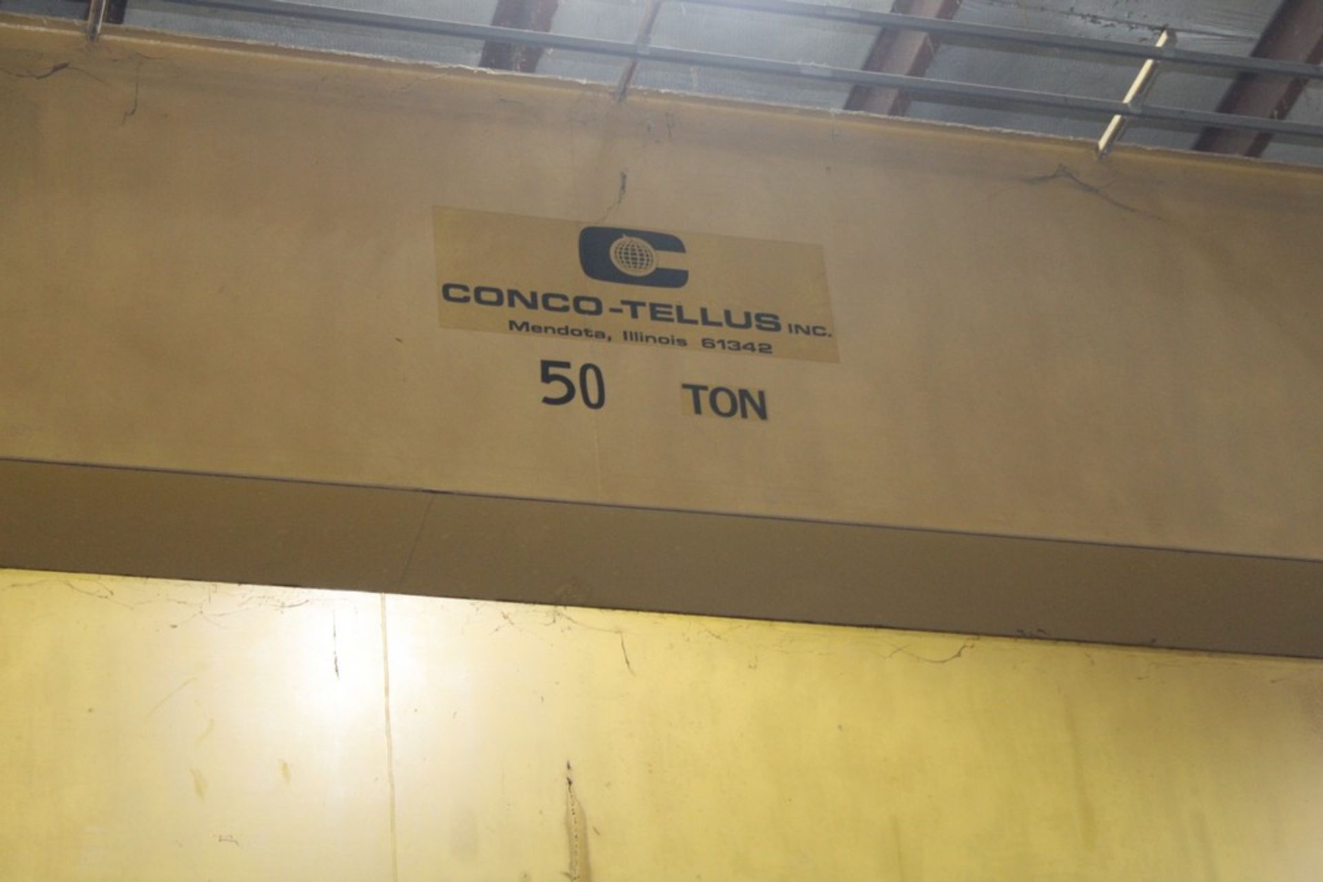 CONCO-TELLUS 50/10 TON X 63.5’ SPAN SERIES K FLOOR OPERATED BRIDGE CRANE, S/N F10213, 50 TON HOIST - - Image 6 of 12