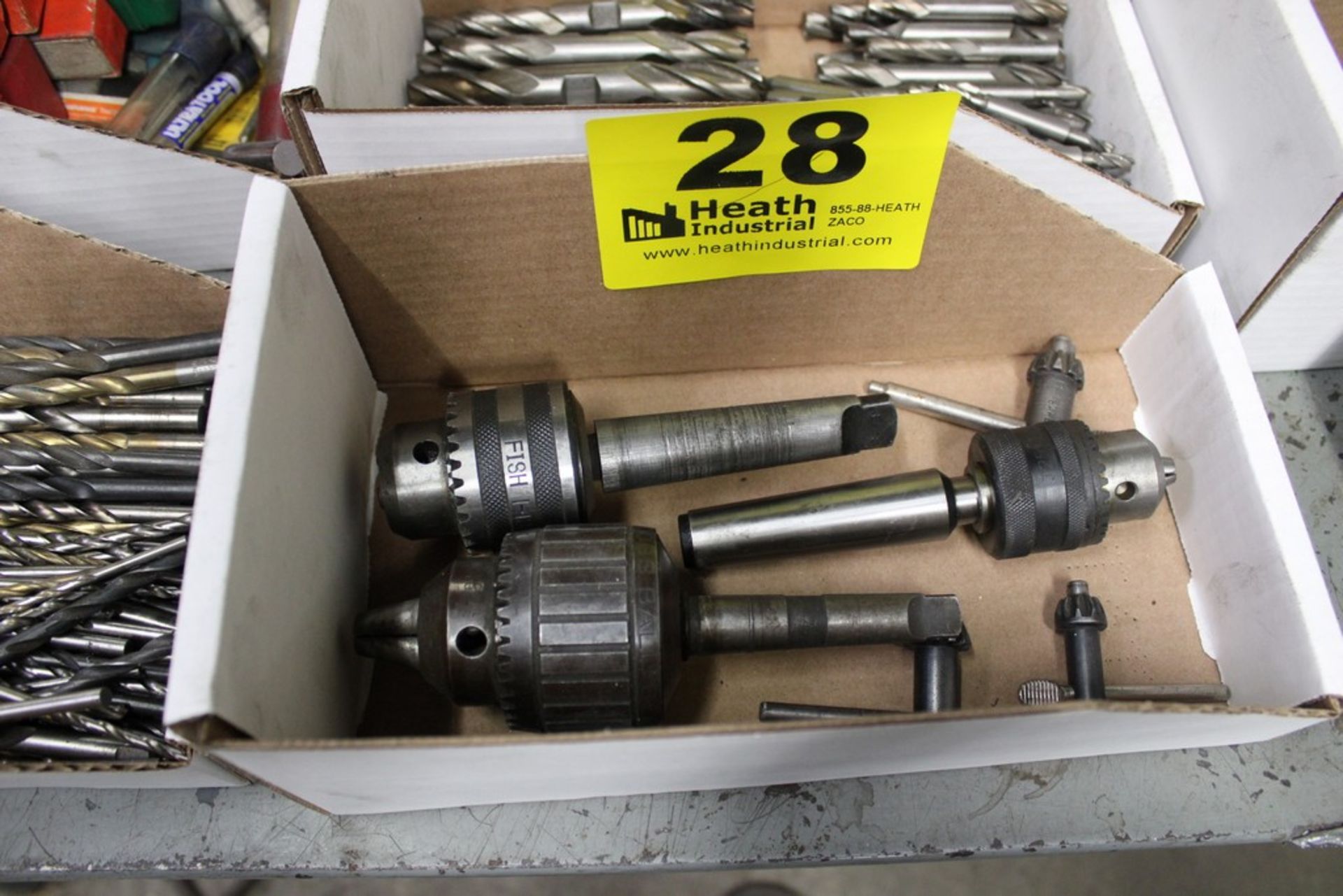 (3) DRILL CHUCKS, JACOBS 14N, FISH & N/A