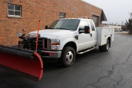 2009 FORD F-350 SD XLT SUPERCAB, LONG BED, 64L V-8 TURBO DIESEL, 4WD, WESTERN SNOW PLOW AND CONTROL,