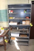 ADJUSTABLE STEEL SHELVING UNIT WITH CONTENTS, 36"X 12" X 63"