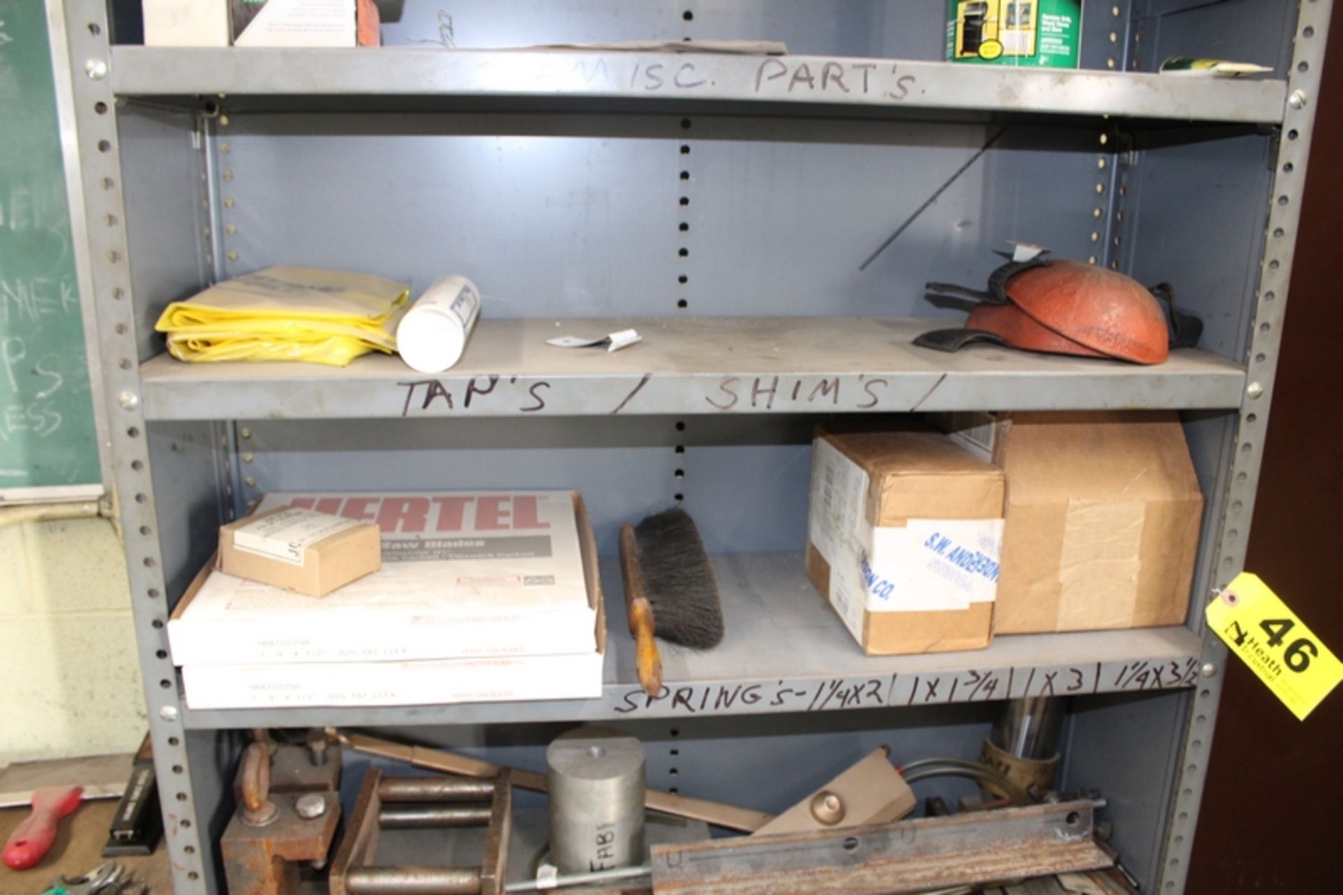 ADJUSTABLE STEEL SHELVING UNIT WITH CONTENTS, 36"X 12" X 63" - Image 2 of 3