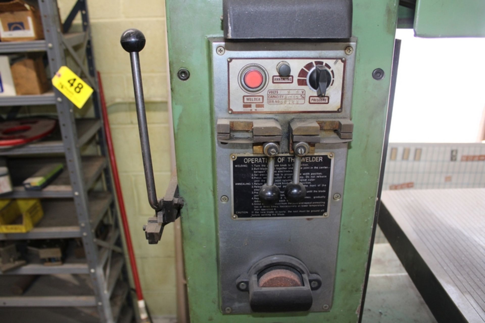 T-JAW 20” MODEL T-500 VERTICAL BAND SAW, S/N 50122, WITH BLADE WELDER - Image 5 of 8