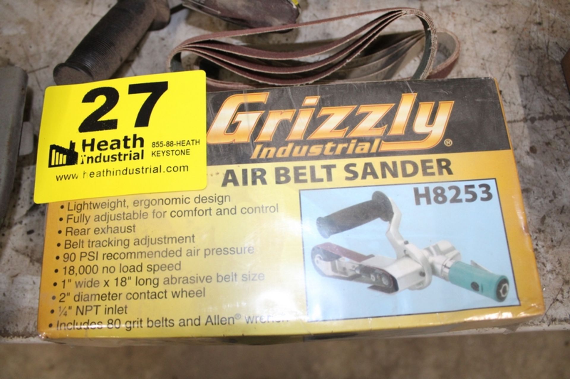 GRIZZLY MODEL H8253 PNEUMATIC BELT SANDER