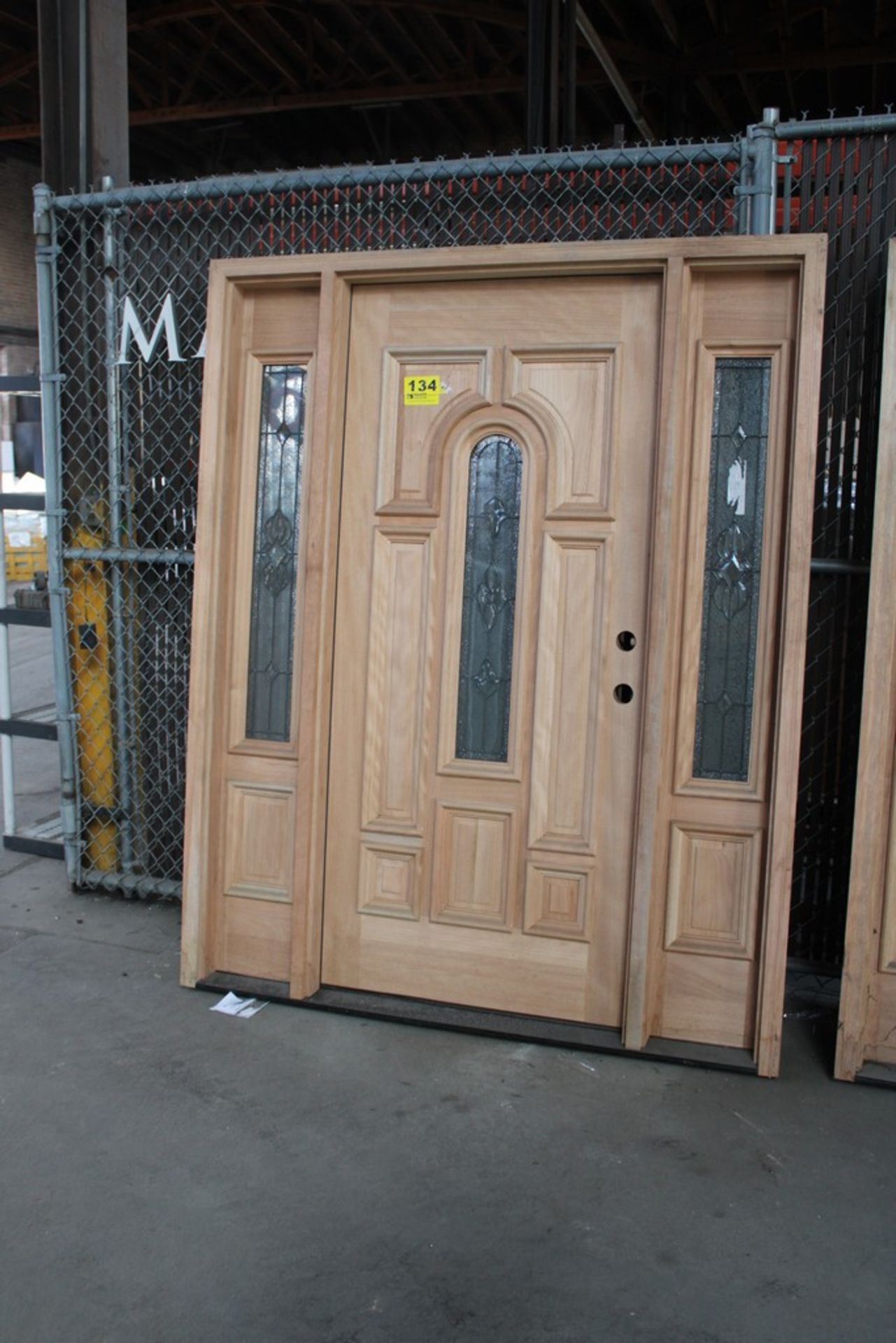 MAHOGANY 36" ENTRY DOOR WITH TWO SIDE LIGHTS
