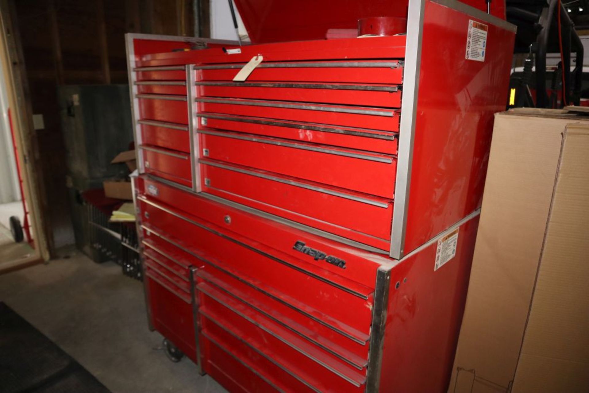 Snap-On tool chest on wheels w/ tools.