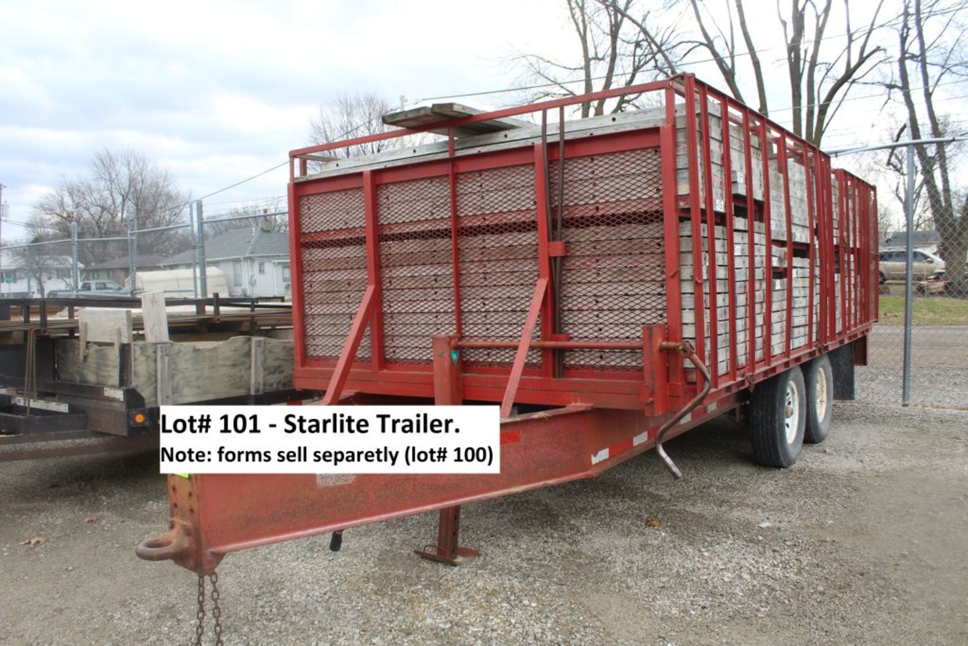 1997 Starlite 16' x 96" tandem axle form trailer, vin 13YFS16Z244, electric brakes, pintel