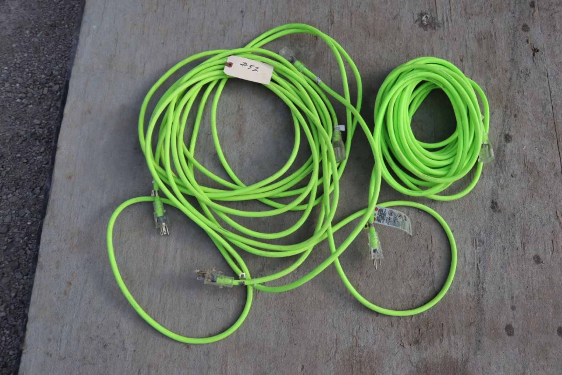 Green extension cords.