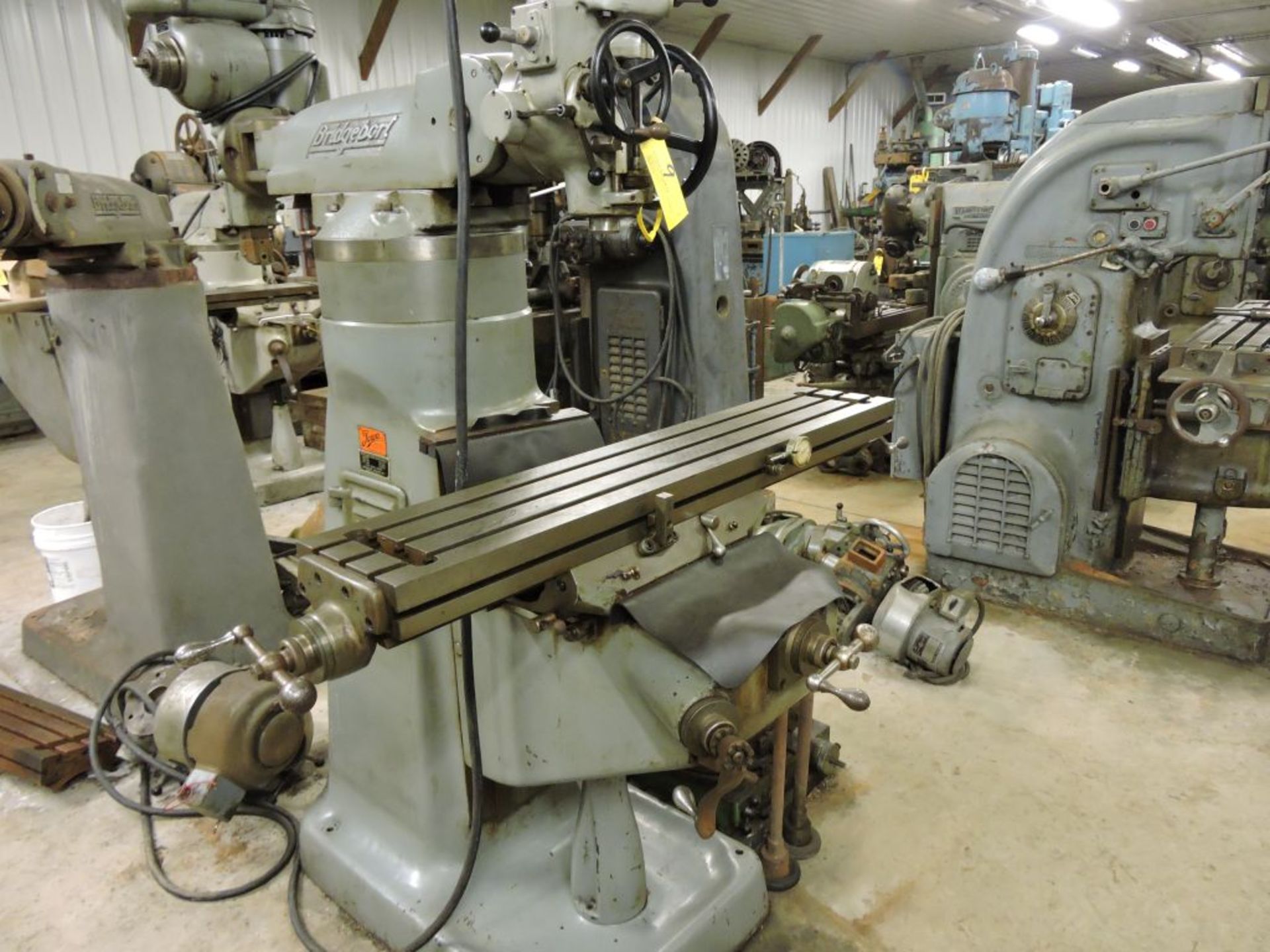 Bridgeport mill, model 12-BR, sn 83978, 9" x 48" bed, manual (not down power), shaping attachment. - Image 11 of 15
