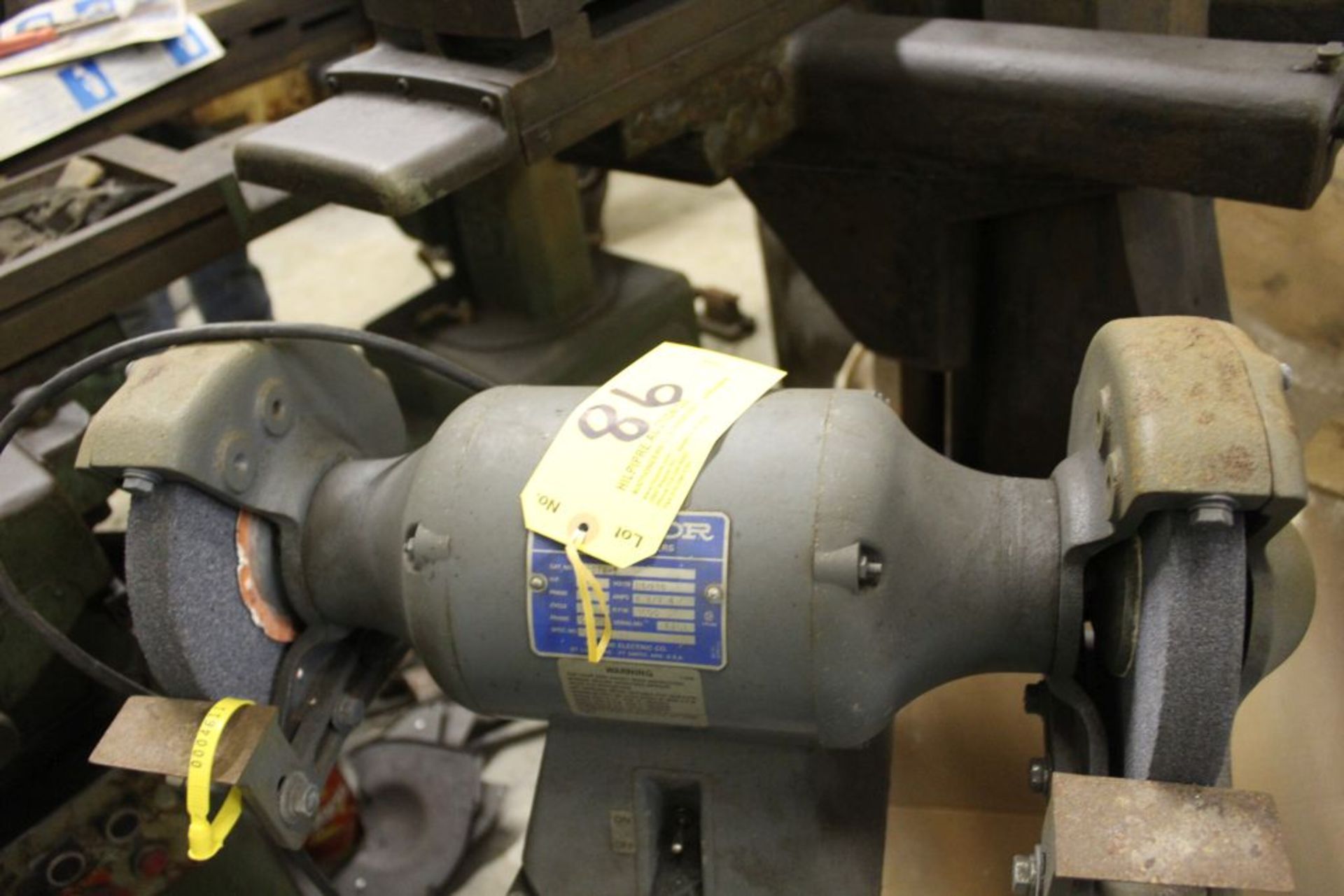 Baldor double spindle grinder, 8", 3/4 hp., on stand. - Image 2 of 3