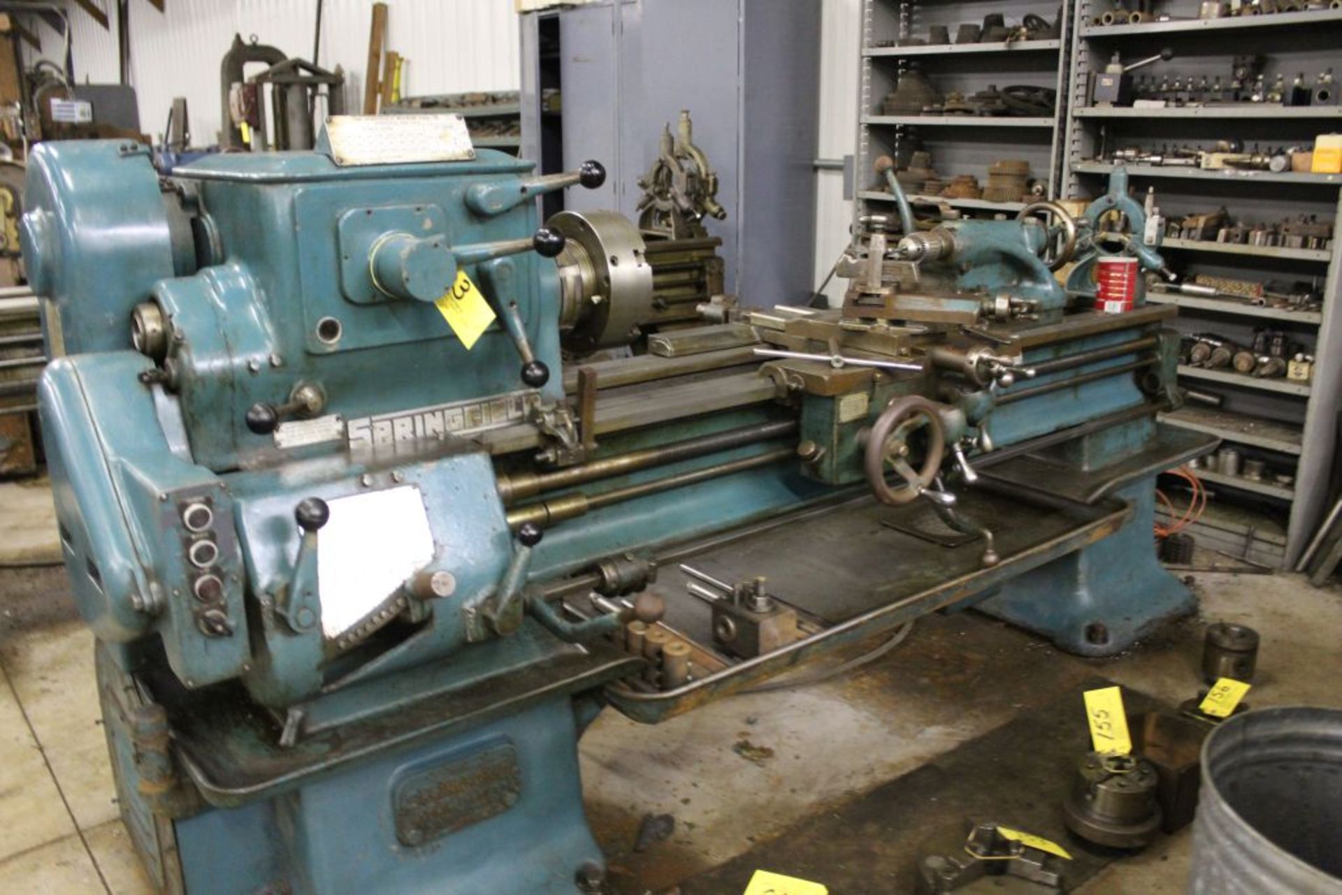 Springfield lathe, sn 52071, 14", 1 3/4" hole, 16" swing, 48" center to center, taper attachment, - Image 13 of 14
