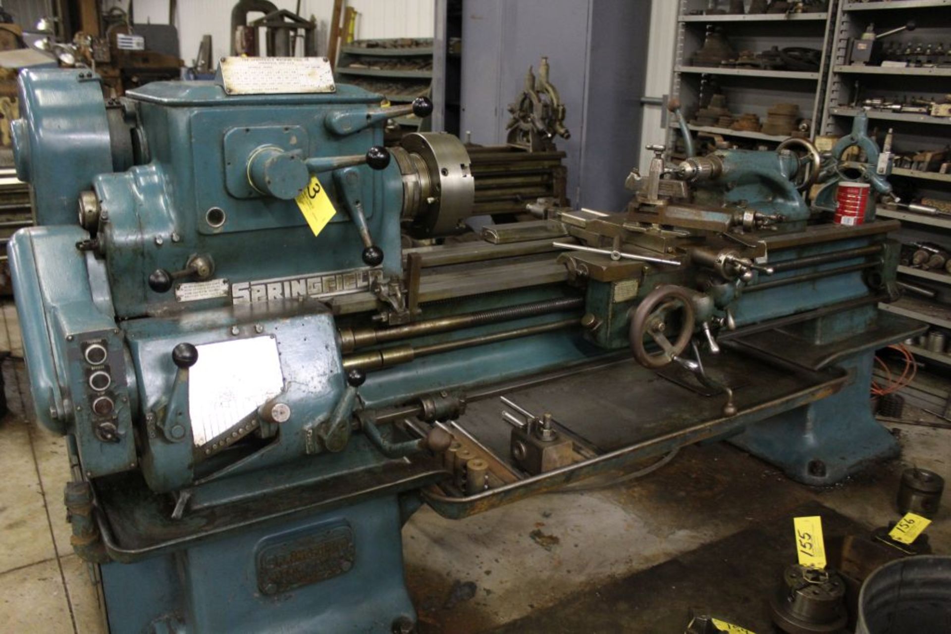 Springfield lathe, sn 52071, 14", 1 3/4" hole, 16" swing, 48" center to center, taper attachment, - Image 14 of 14