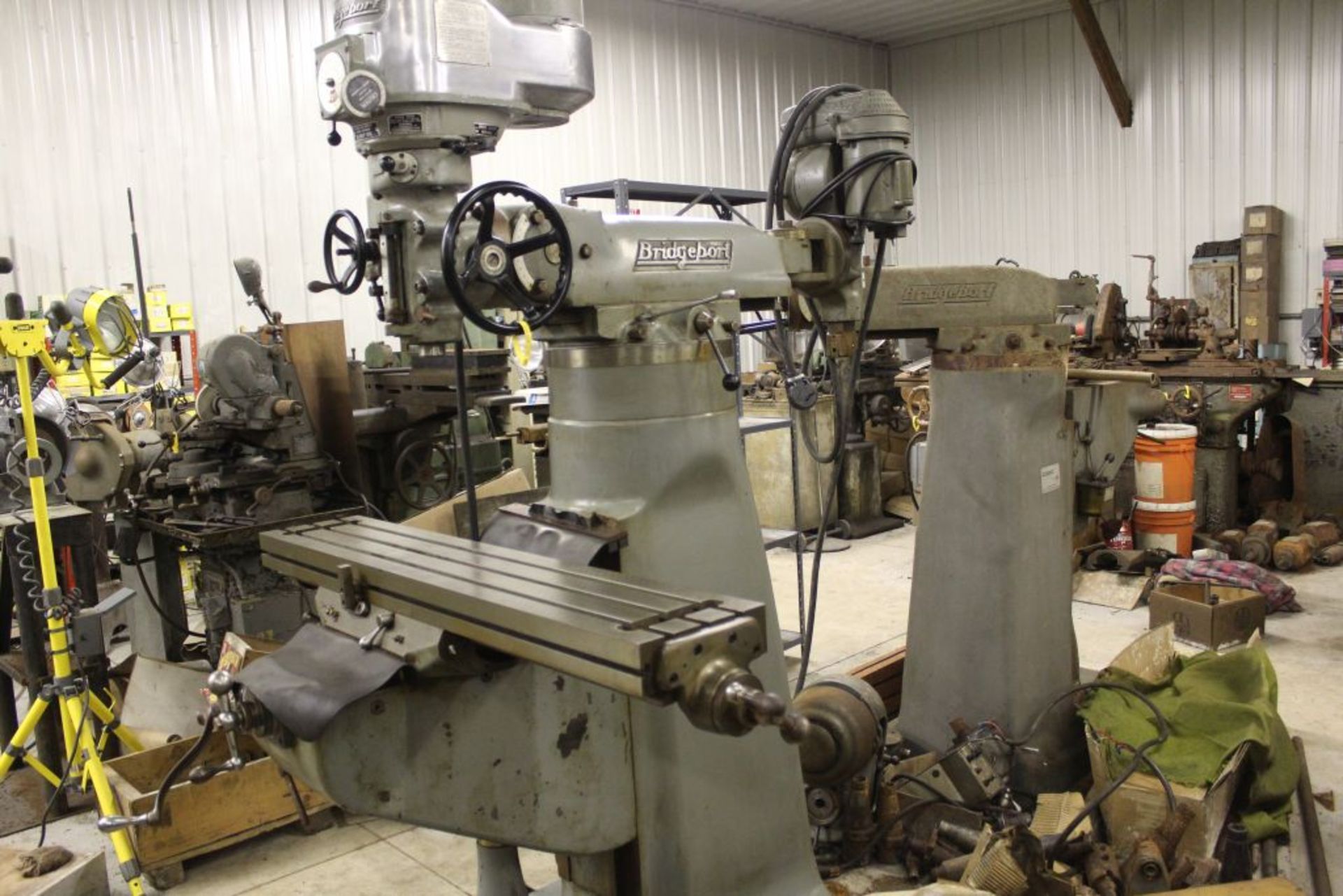 Bridgeport mill, model 12-BR, sn 83978, 9" x 48" bed, manual (not down power), shaping attachment. - Image 3 of 15