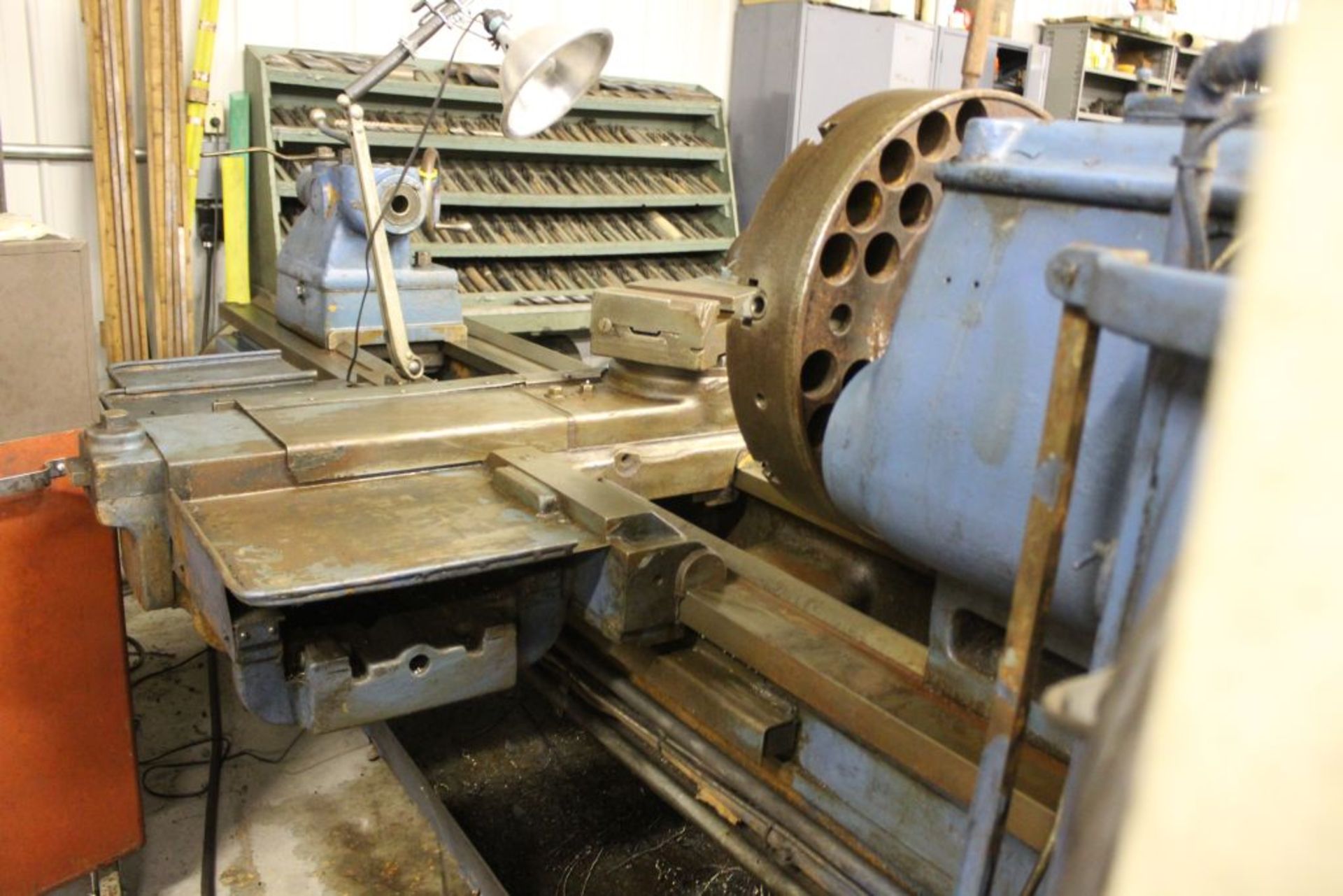 1952 Monarch lathe, sn 35209, 20", 2 1/4" hole, 96" bed, 27.5 swing, 72" center to center, tooling - Image 7 of 12