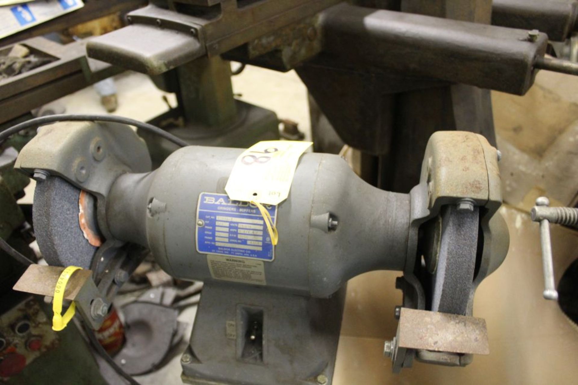 Baldor double spindle grinder, 8", 3/4 hp., on stand.