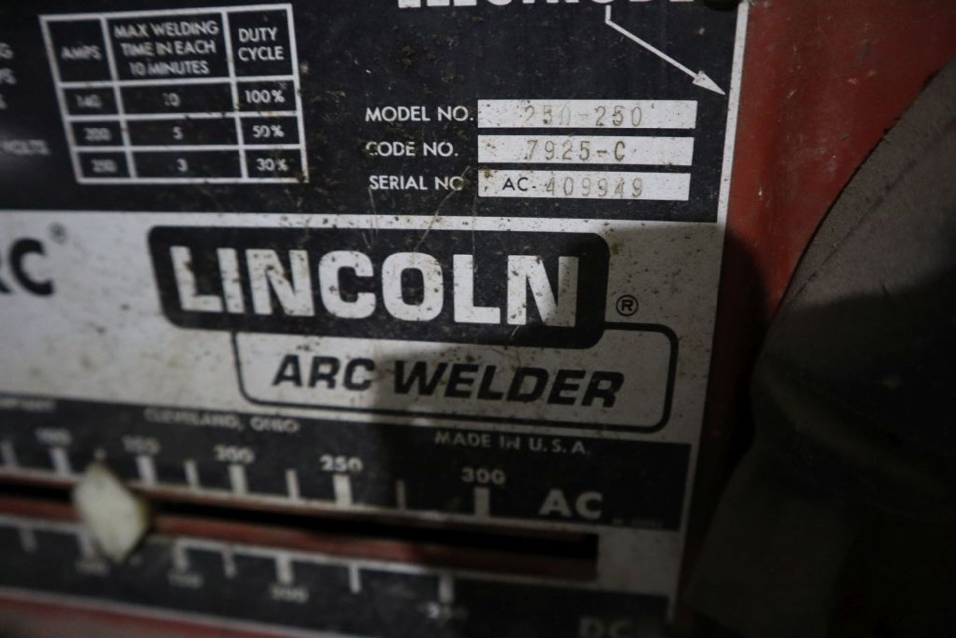 Lincoln Idealarc 250 Welder. - Image 5 of 6
