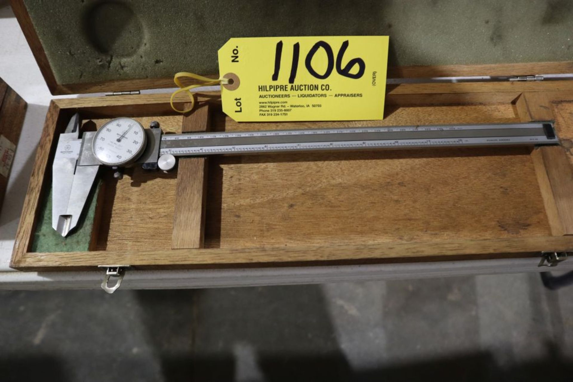 Mitutoyo dial caliper.