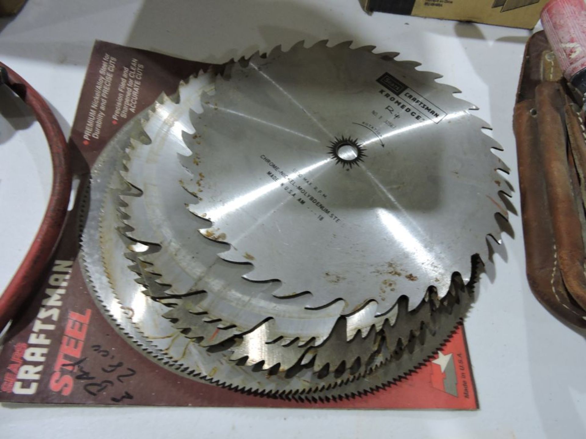 Saw blades various sizes (apprx. 10). - Image 2 of 4