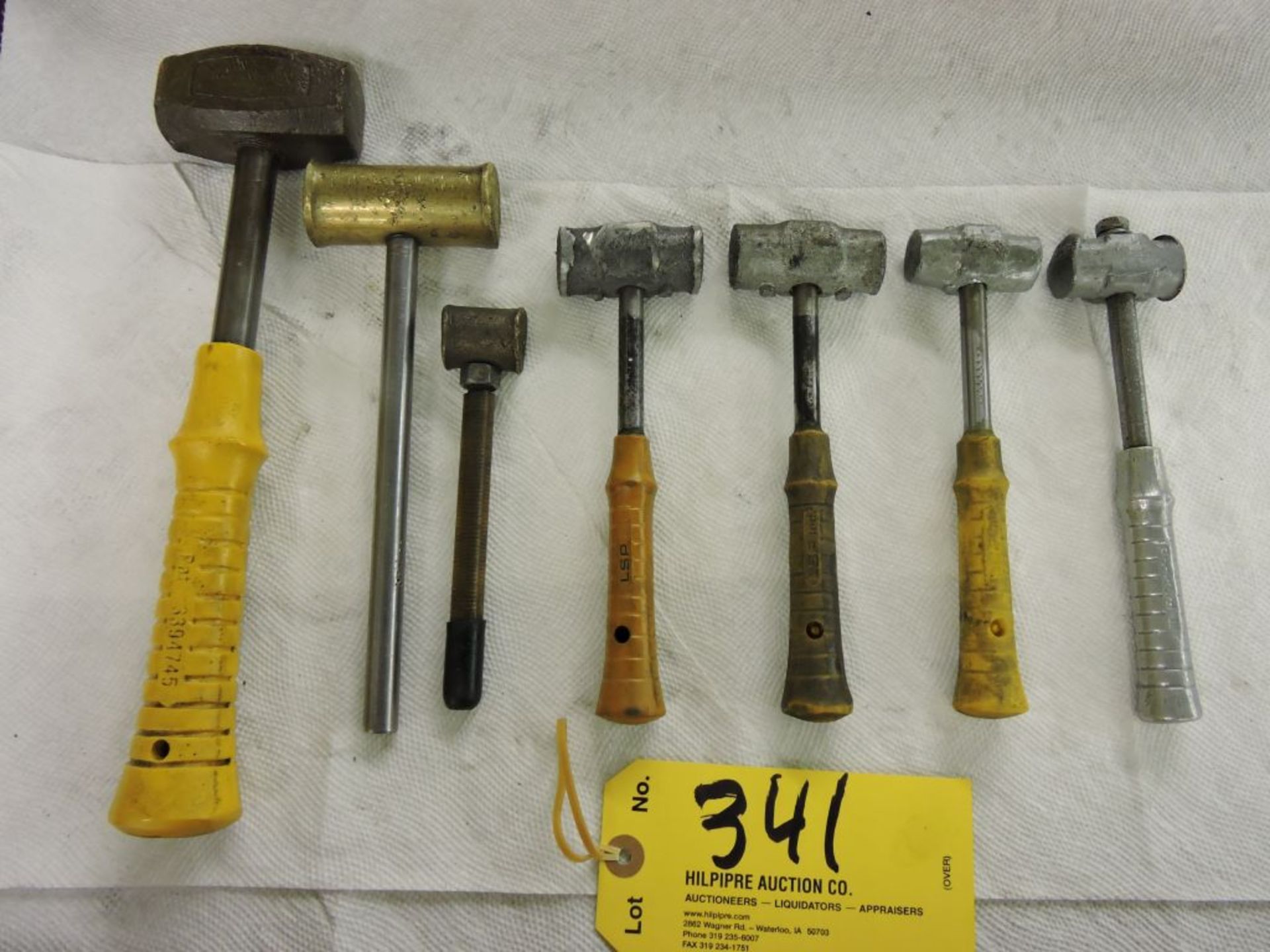 Brass / lead hammers, (approx. 7).