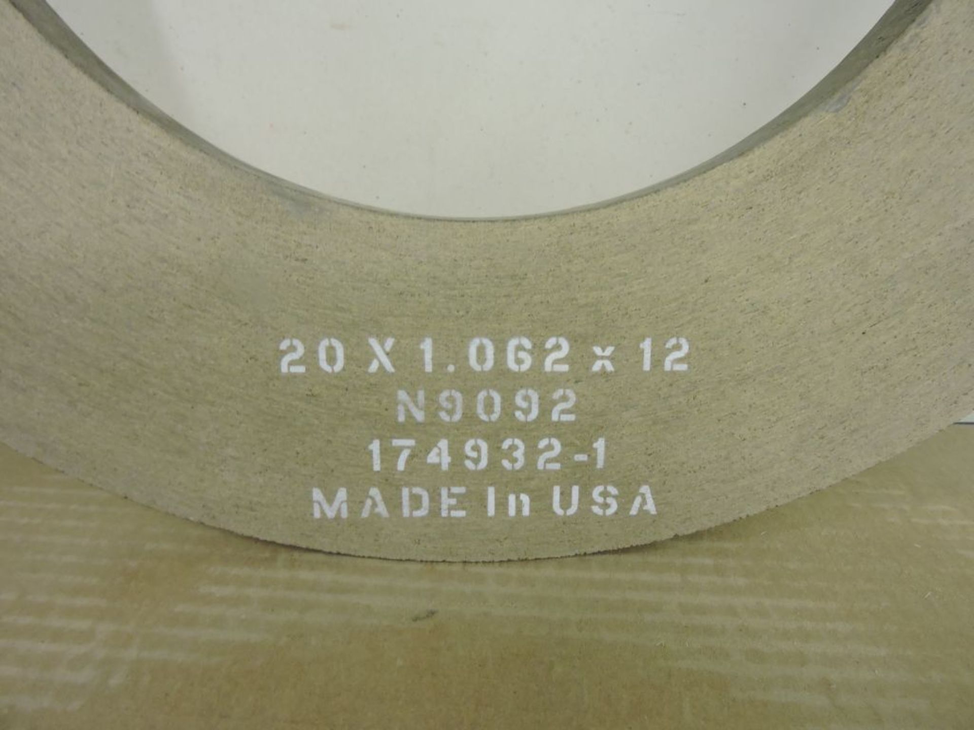 Grinding wheel ACORN abrasives, 20 x 1.062 x 12, model N9092. - Image 2 of 2