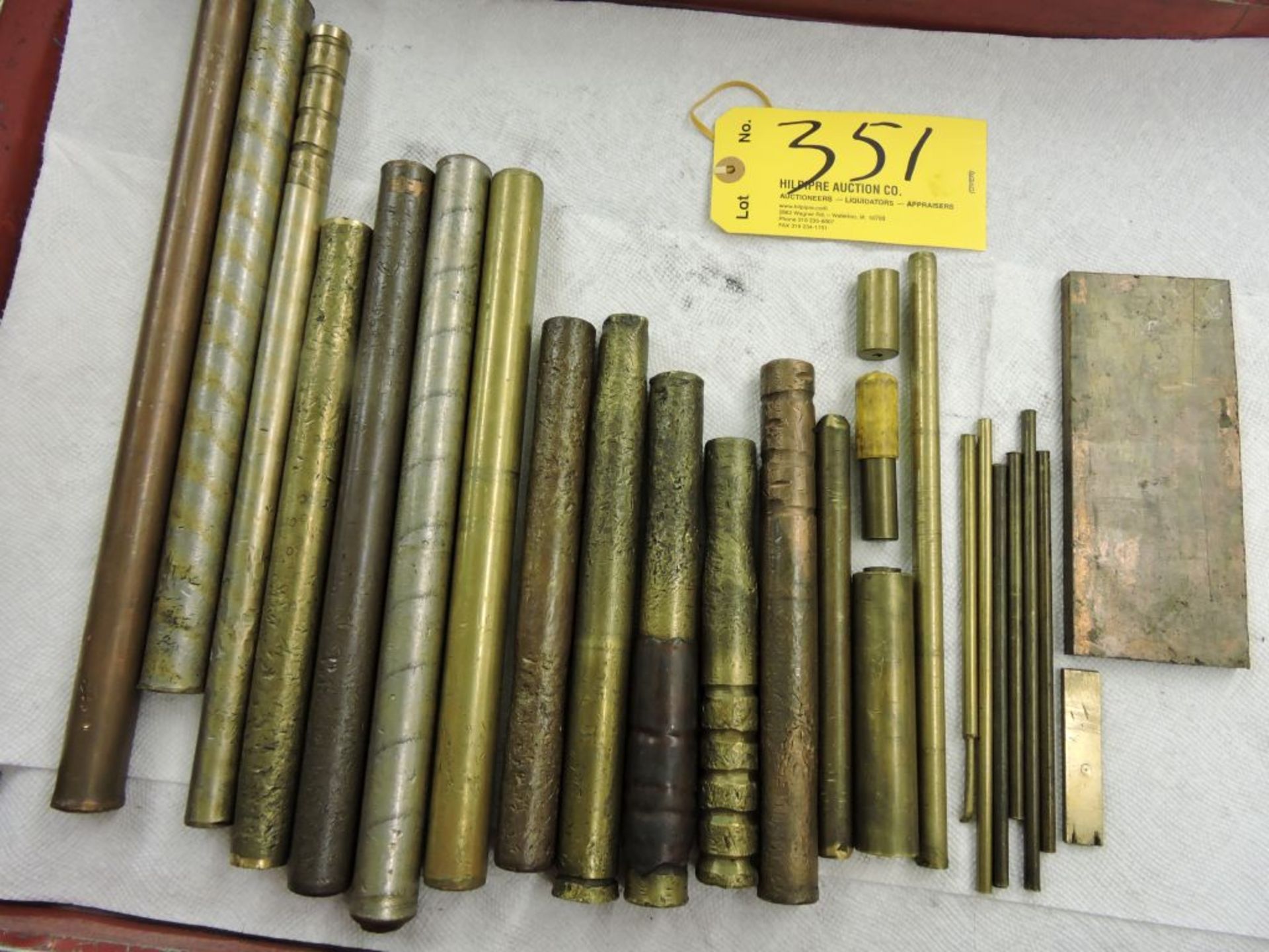 Brass, copper push rod, plate, (approx. 25).