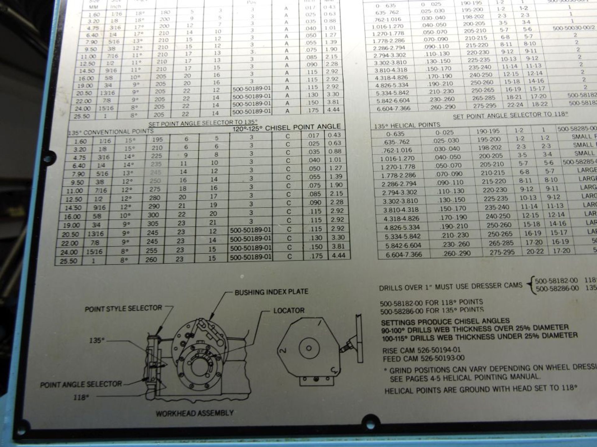 1996 Giddings & Lewis Winslow tool grinder model HR, sn 947-0408-96, maximum 1 1/2" cap., 3C head, - Image 11 of 12