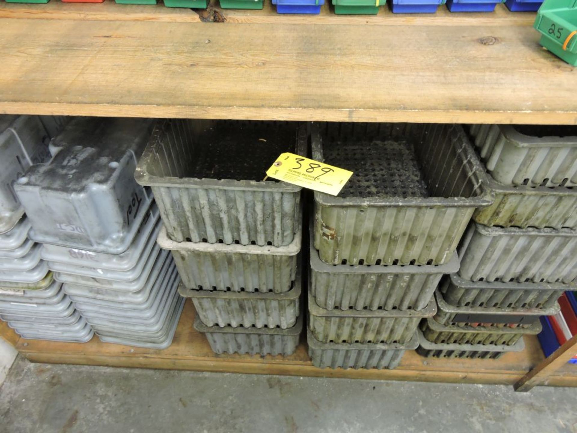 Poly parts tubs, 16" x 9" x 6"; 17" x 11" x 7", (approx. 45).