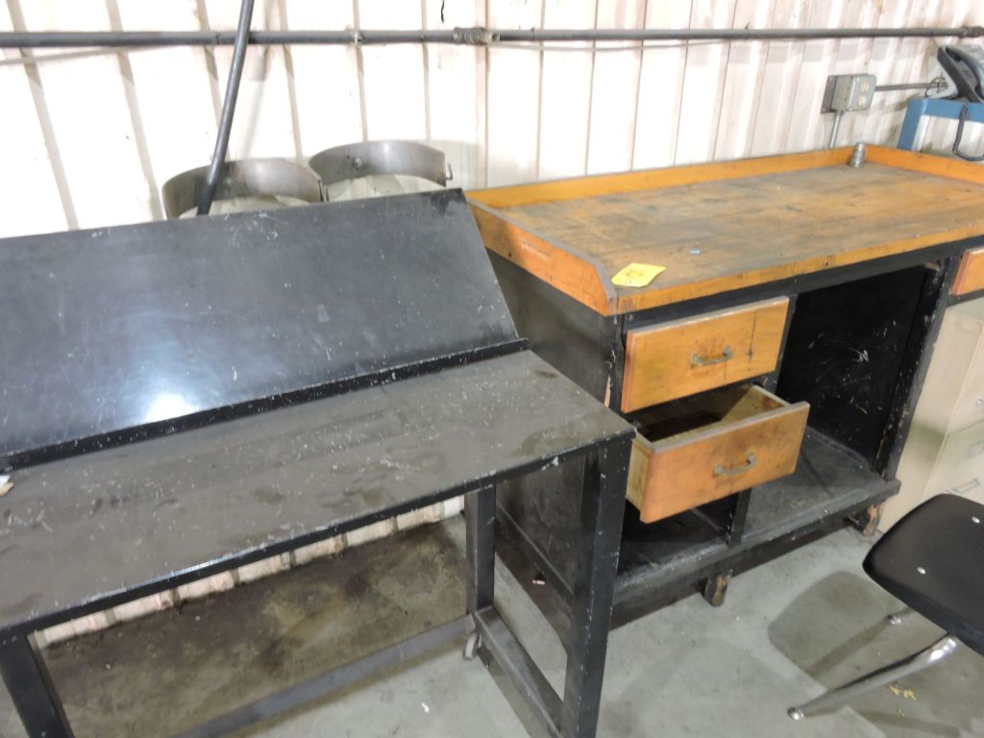 Work top bench, 2 dr. file.