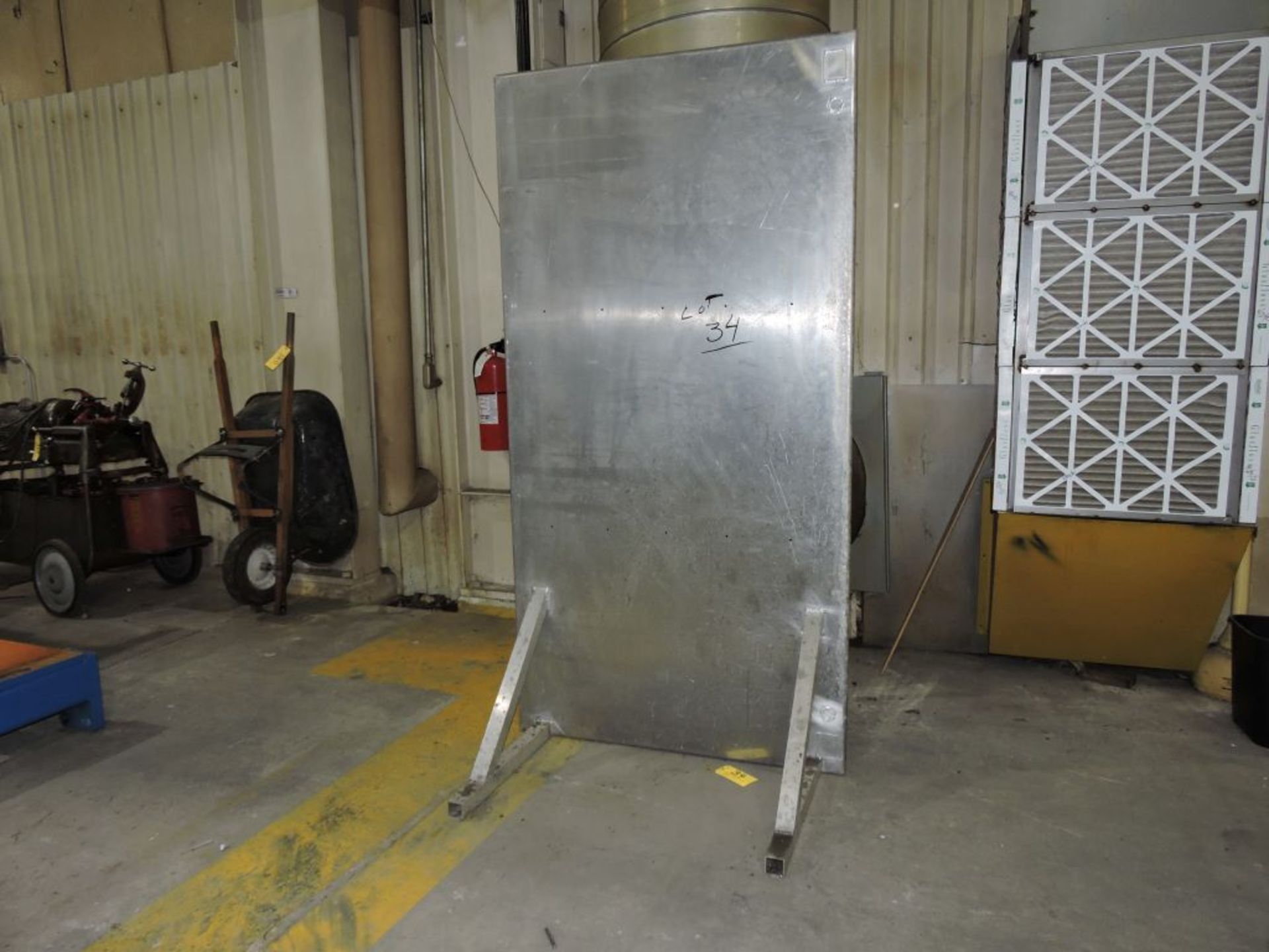 Steel shield, 45" x 7 1/2 ft.