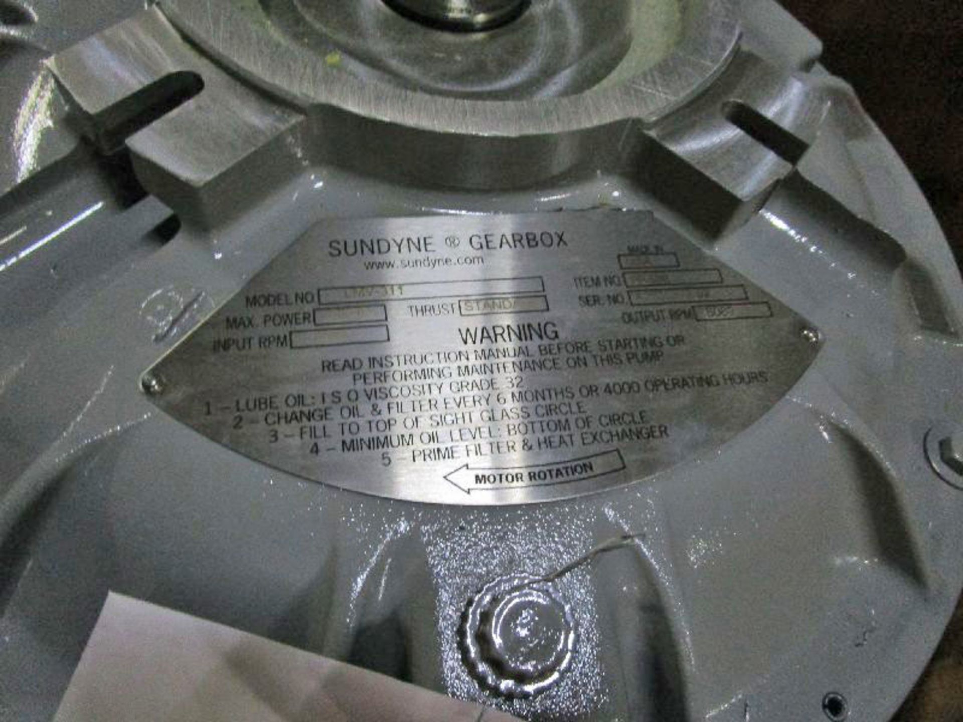 Sundyne Model LMV-311 Standard Thrust Gear Box - Image 2 of 3