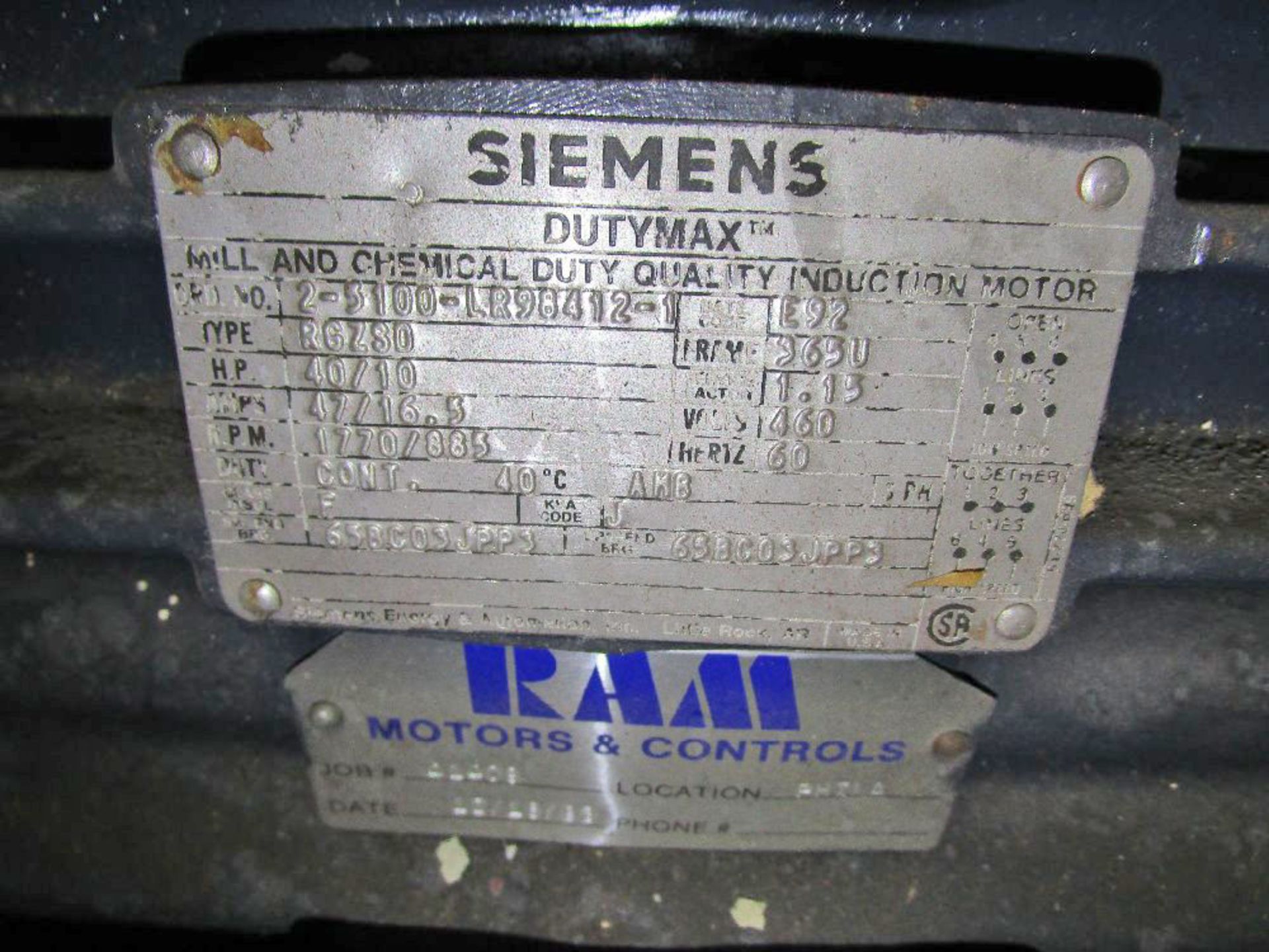 Siemens Model RGZSO 40 HP Electric Induction Motor - Image 2 of 3