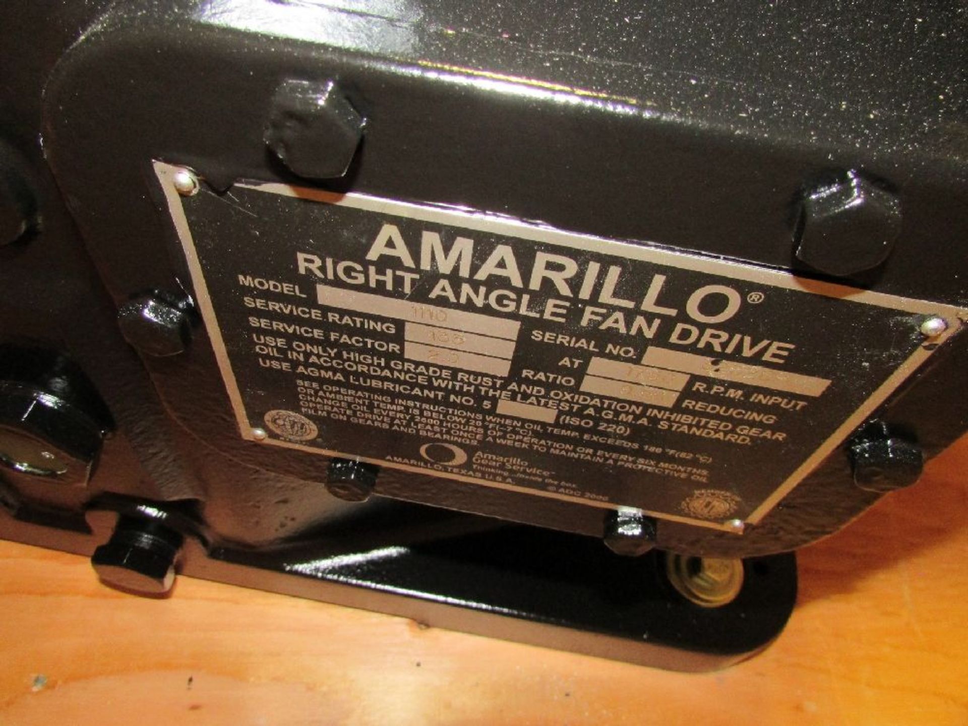 Amarillo Gear Co. Model 110 9.5:1 Right Angle Fan Drive Gear Box - Image 3 of 4