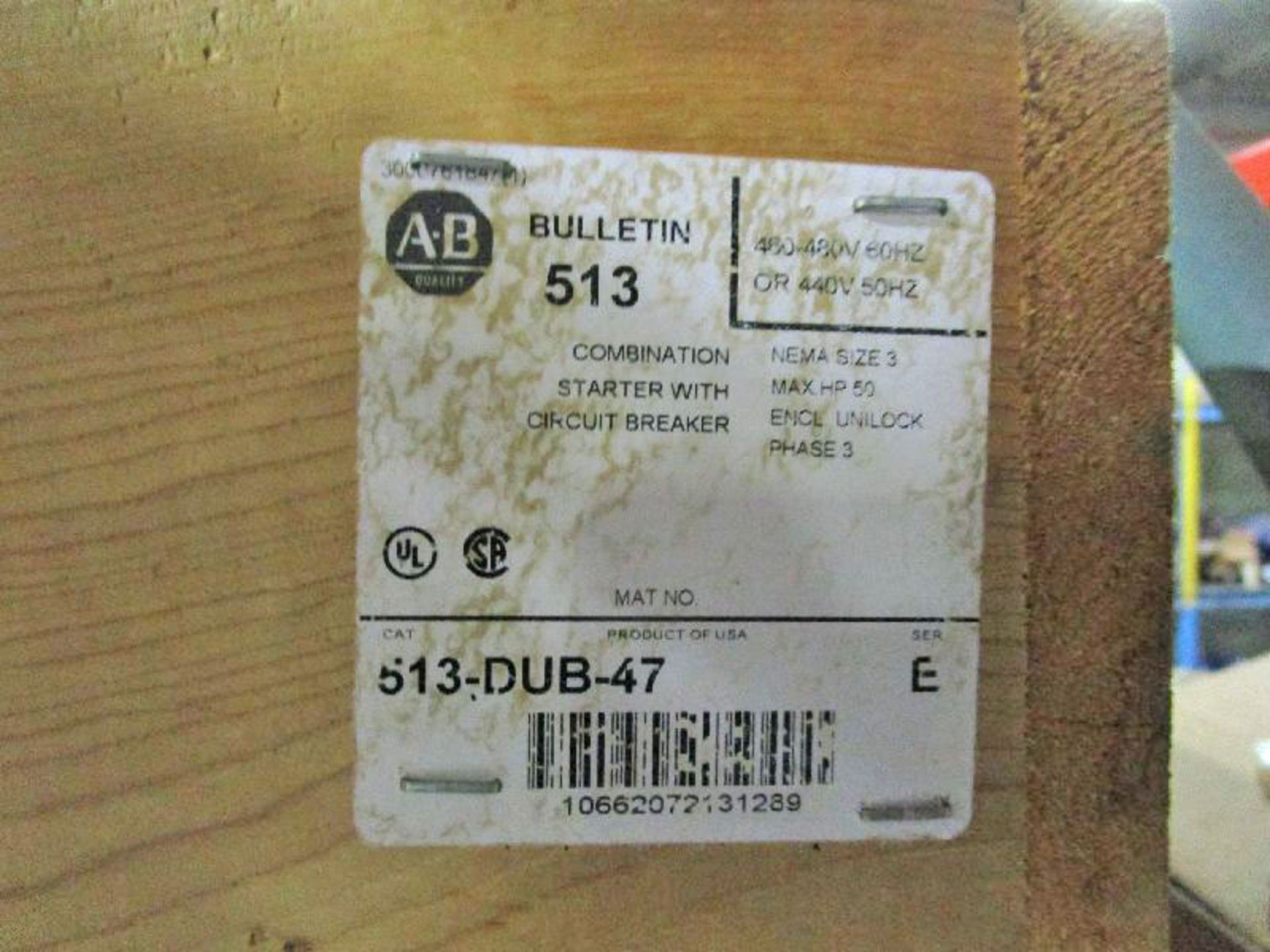 Allen Bradley Model 513-DUB-1-4R-47 Combination Starter Circuit Breaker - Image 5 of 5