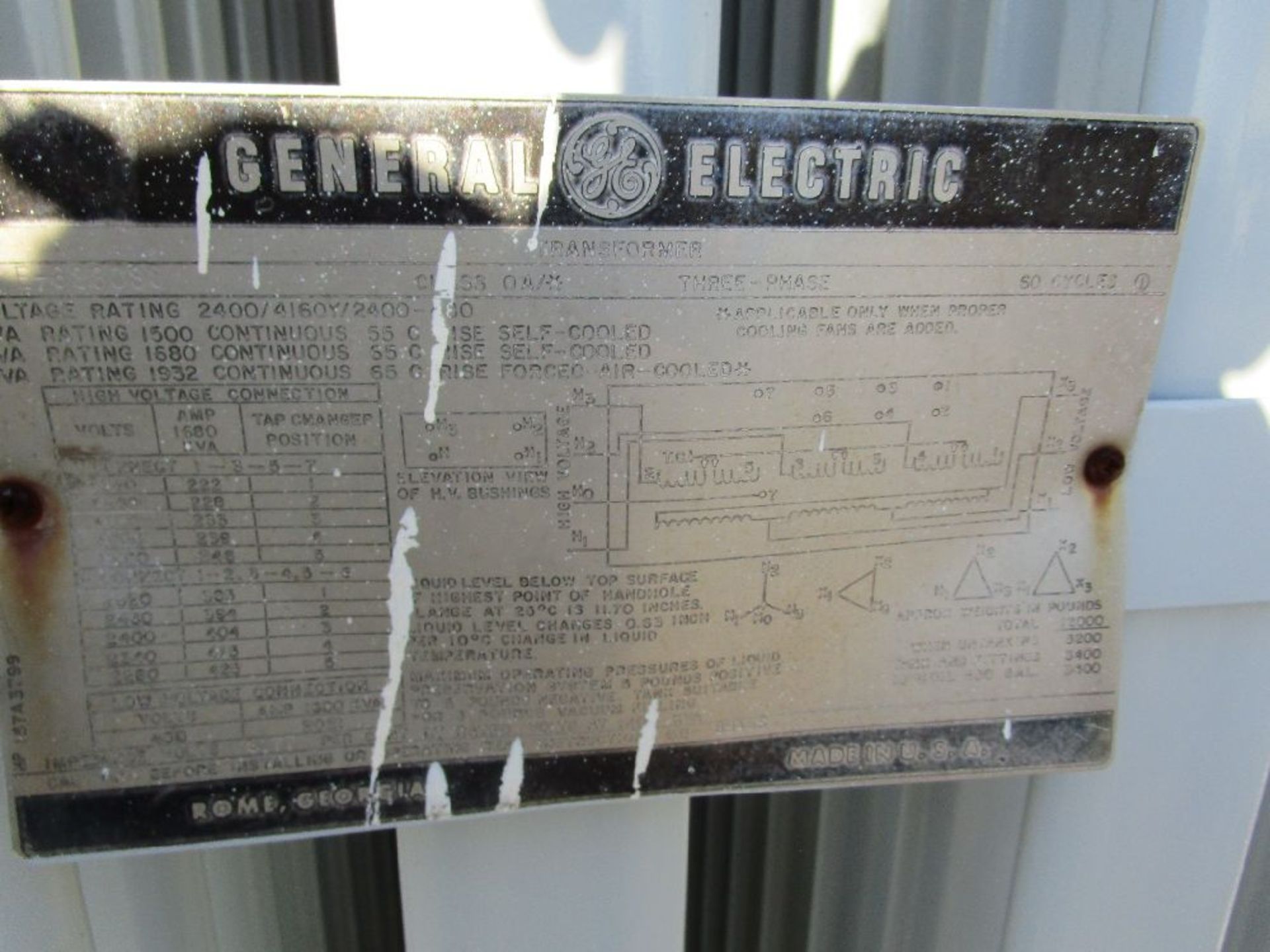 General Electric Model 157A3799 1932 KVA Transformer - Image 4 of 4