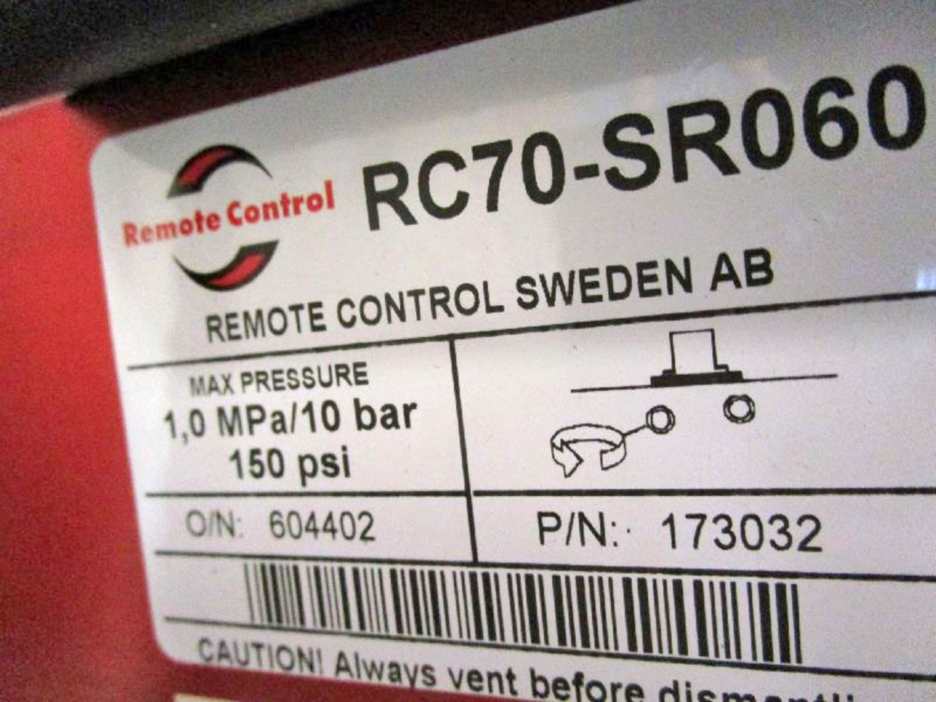 Remote Control Model RC70-SR060 Pneumatic Accuated Valve - Image 3 of 4