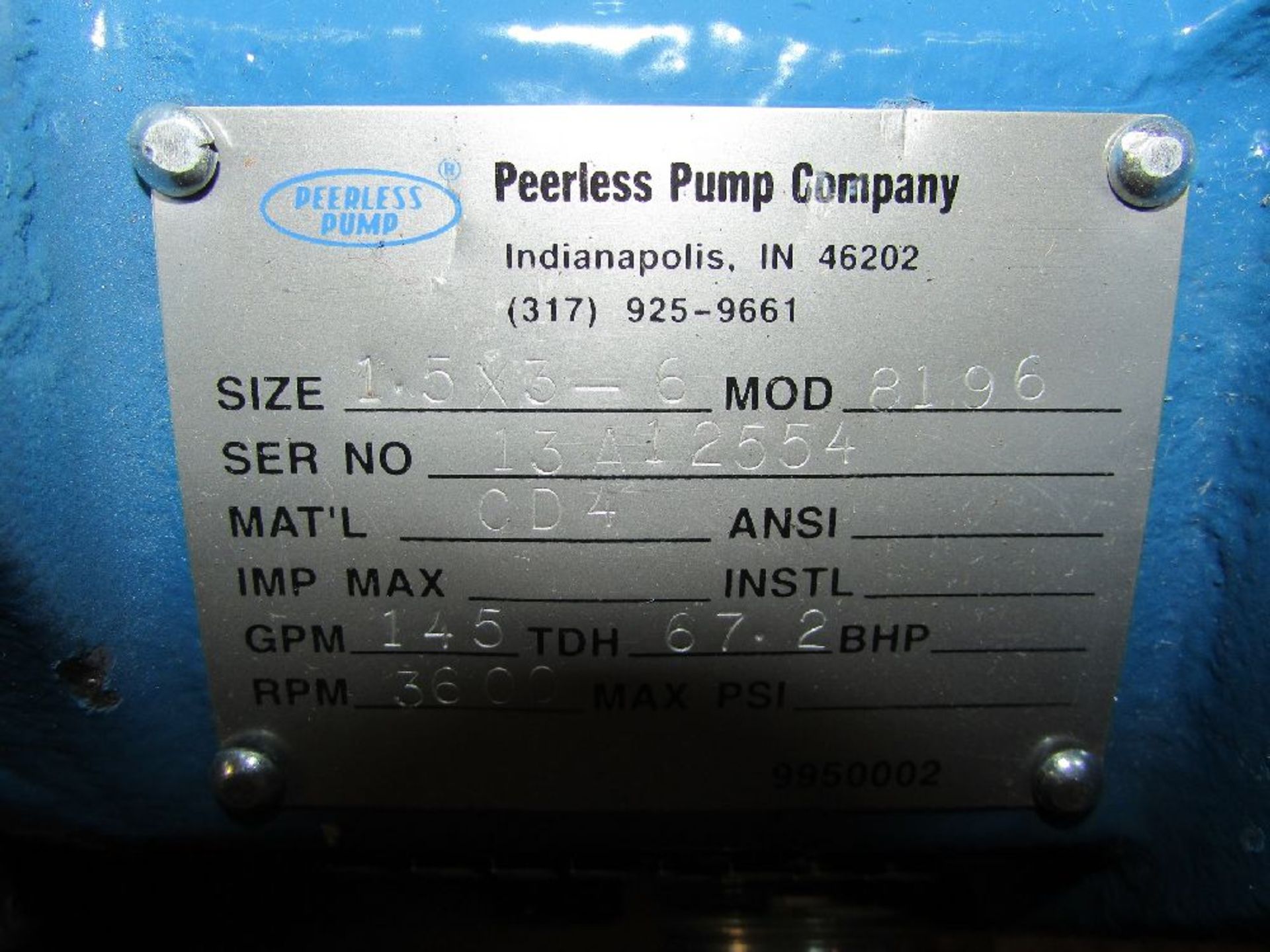 Peerless Pump Co Centrifugal Pumps - Image 4 of 8