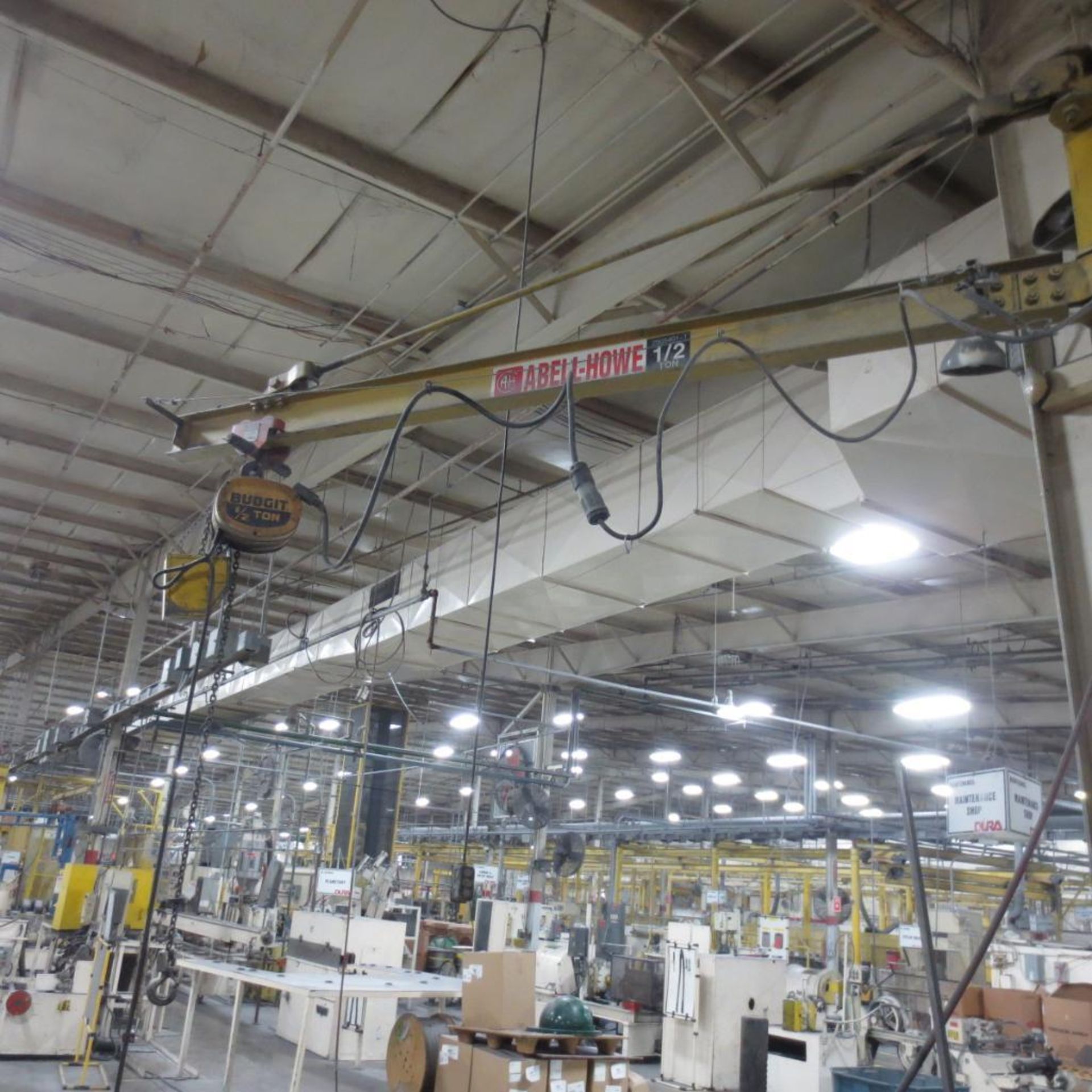 Abell Howe 1/2 Ton Jib With Budgit 1/2 Ton Electric Hoist