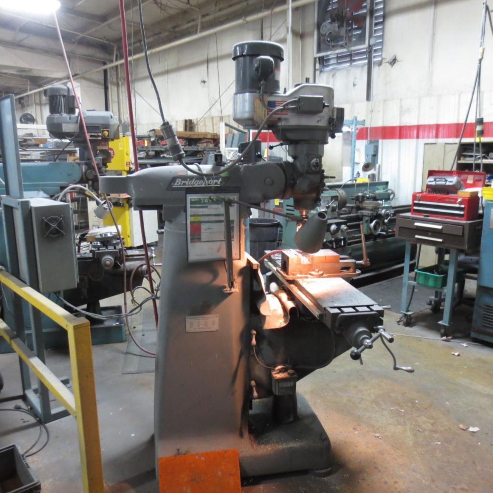 Bridgeport Vertical Milling Machine, S/N 281073, 48" X 9" T Slot Table, ACU-Rite XY Read Out, Table - Image 8 of 8