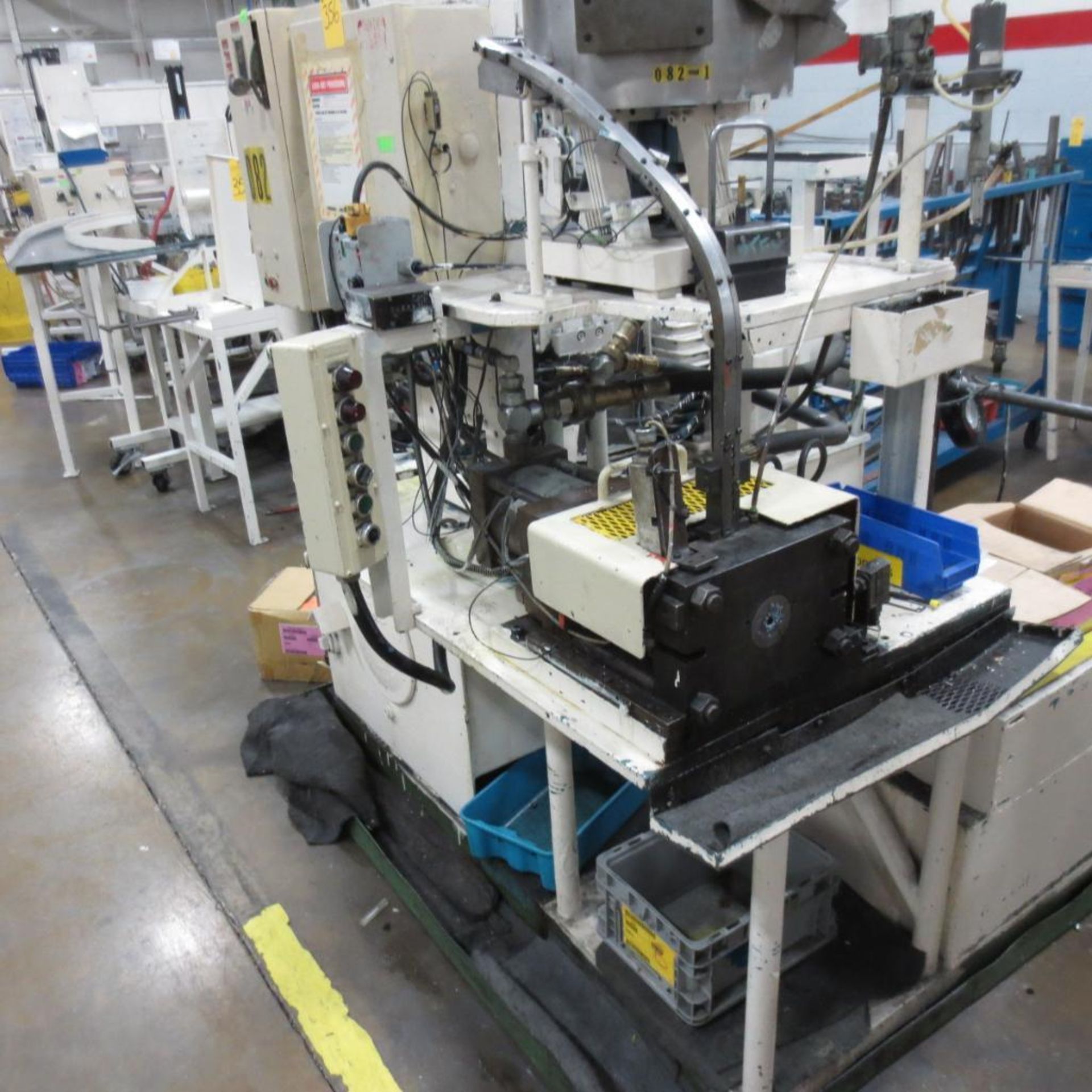 3 Button Extruder, Lorik Model 99068 Bender, Fitting Machine, Table, File Cabinet, 2 Neff 2 Ton Pres - Image 10 of 11