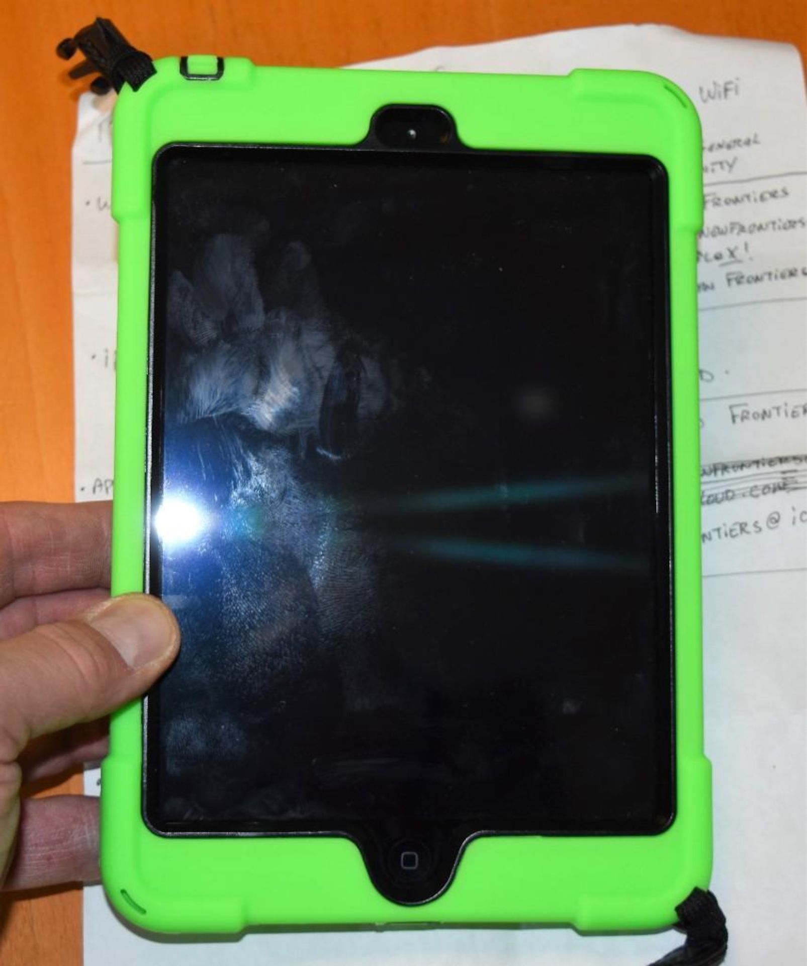 iPad w/Hand-Hold Case ***Battery wasn't charged enough to check functionality***