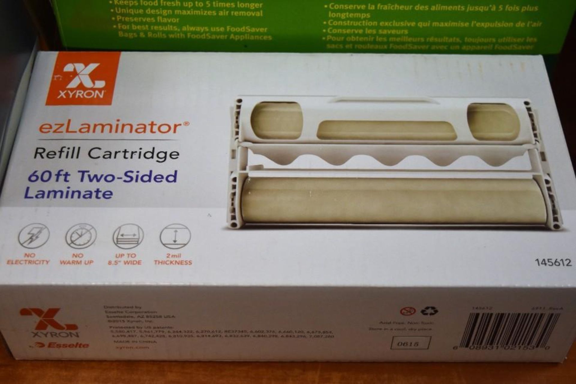 Lot c/o: Xyron ezLaminator w/ ezLaminator 60' Two-Sided Laminate Refill Cartridge & FoodSaver Vacuum - Image 3 of 4