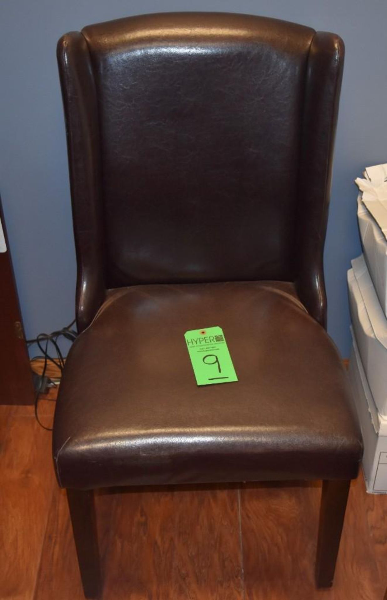 Lot c/o: (3) Wood Frame Leather Upholstered High-Back Posture Chairs