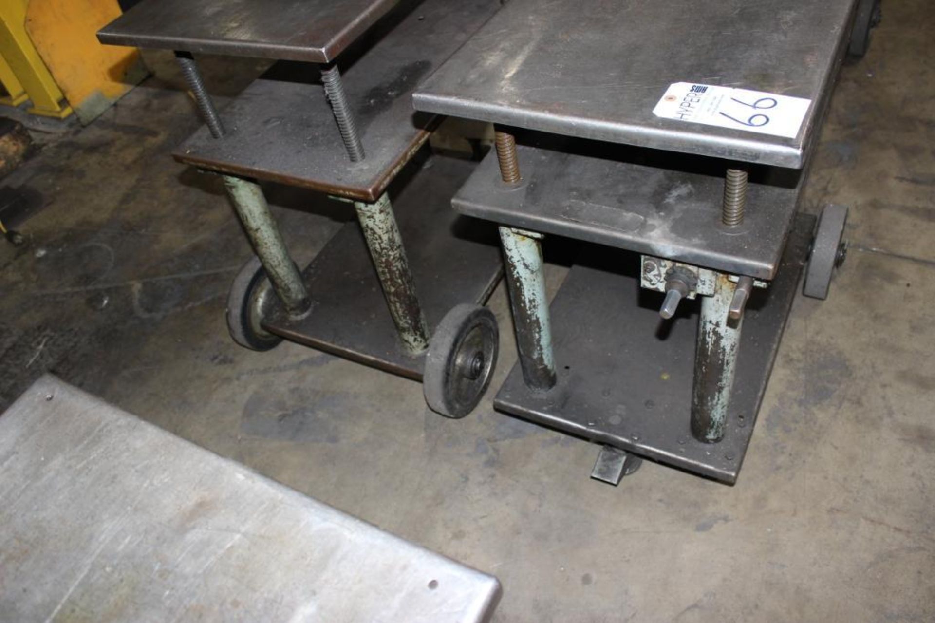 Lot Portable Heavy-Duty Steel Die Carts c/o: (2)- 19"x 29" Elevating Tops - Image 2 of 3